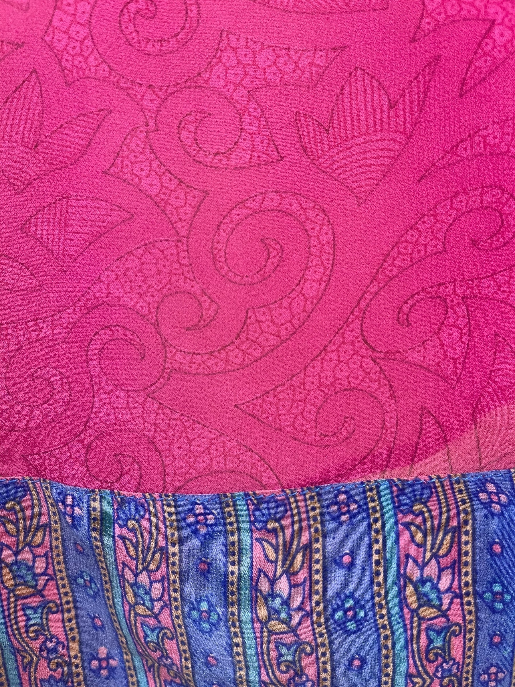 PRG8872 Sheer Avatar Long Pure Silk Kimono Sleeved Duster with Belt