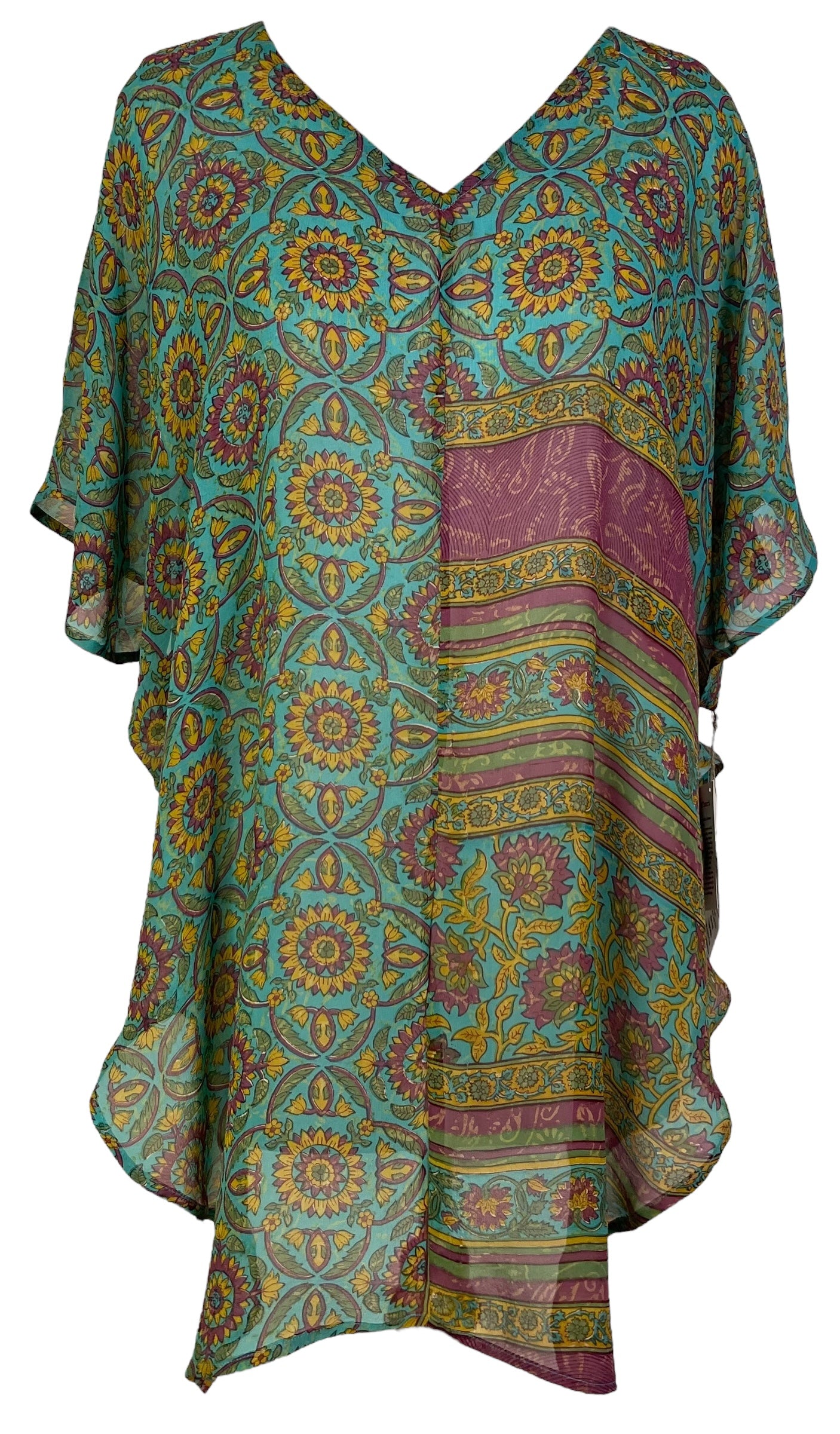 PRG7062 Sheer Avatar Pure Silk Waterfall Top