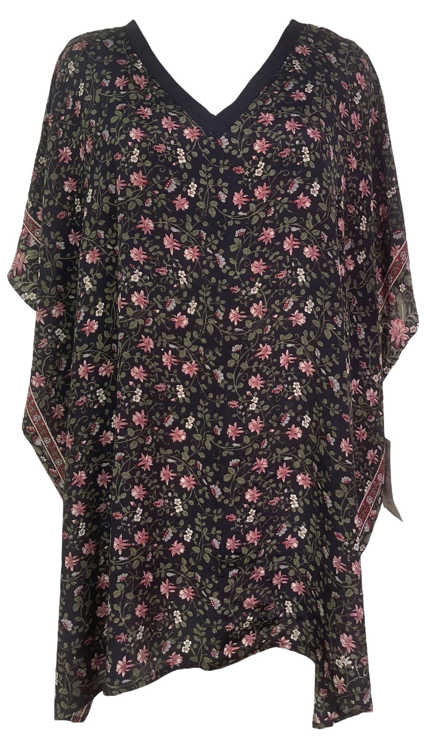 PRC7813 Avatar Pure Silk Short Kaftan Tunic with Slits