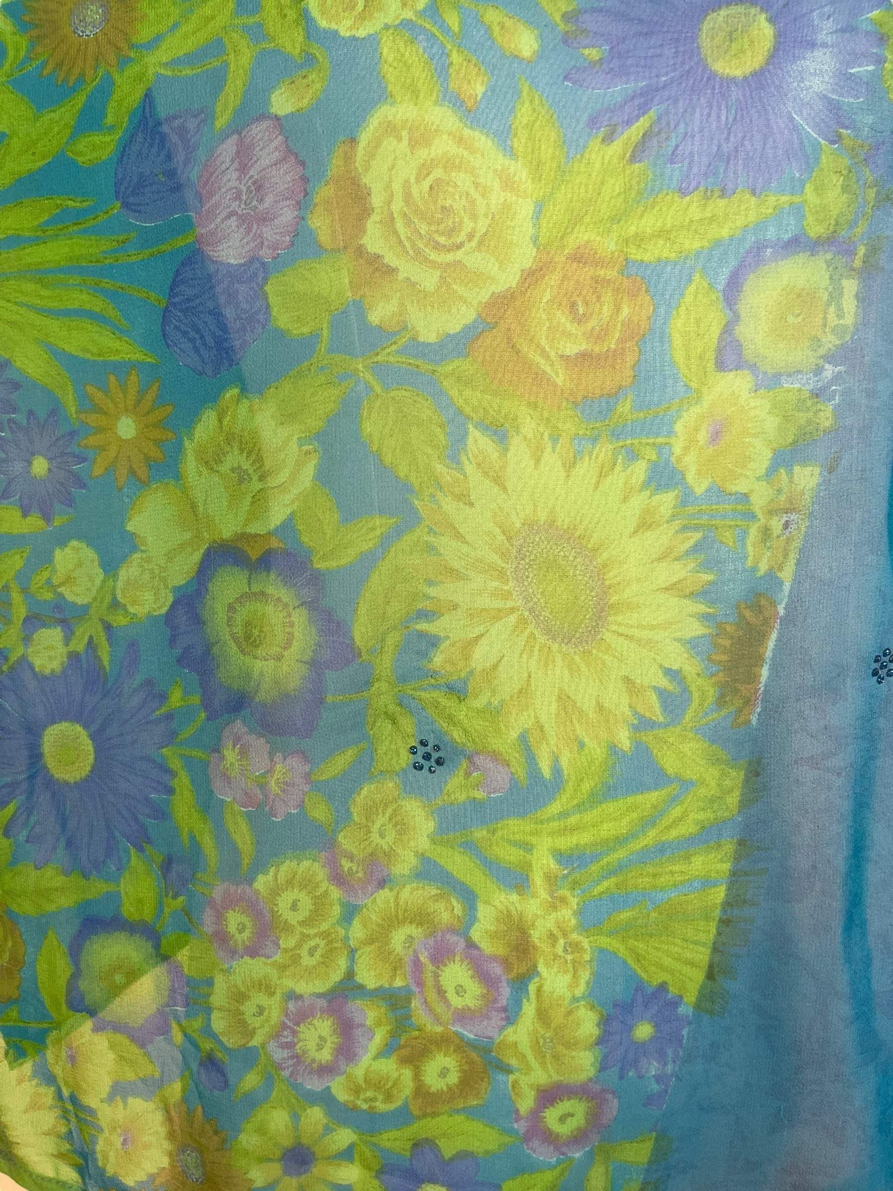 PRG7565 Sheer Avatar Pure Silk Side Slit Top