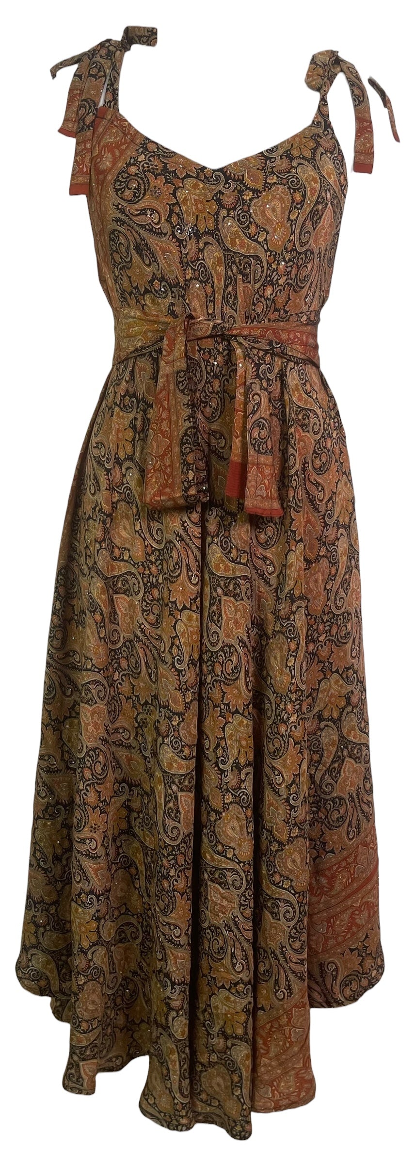 PRC8833 Avatar Pure Silk Maxi Dress with Belt