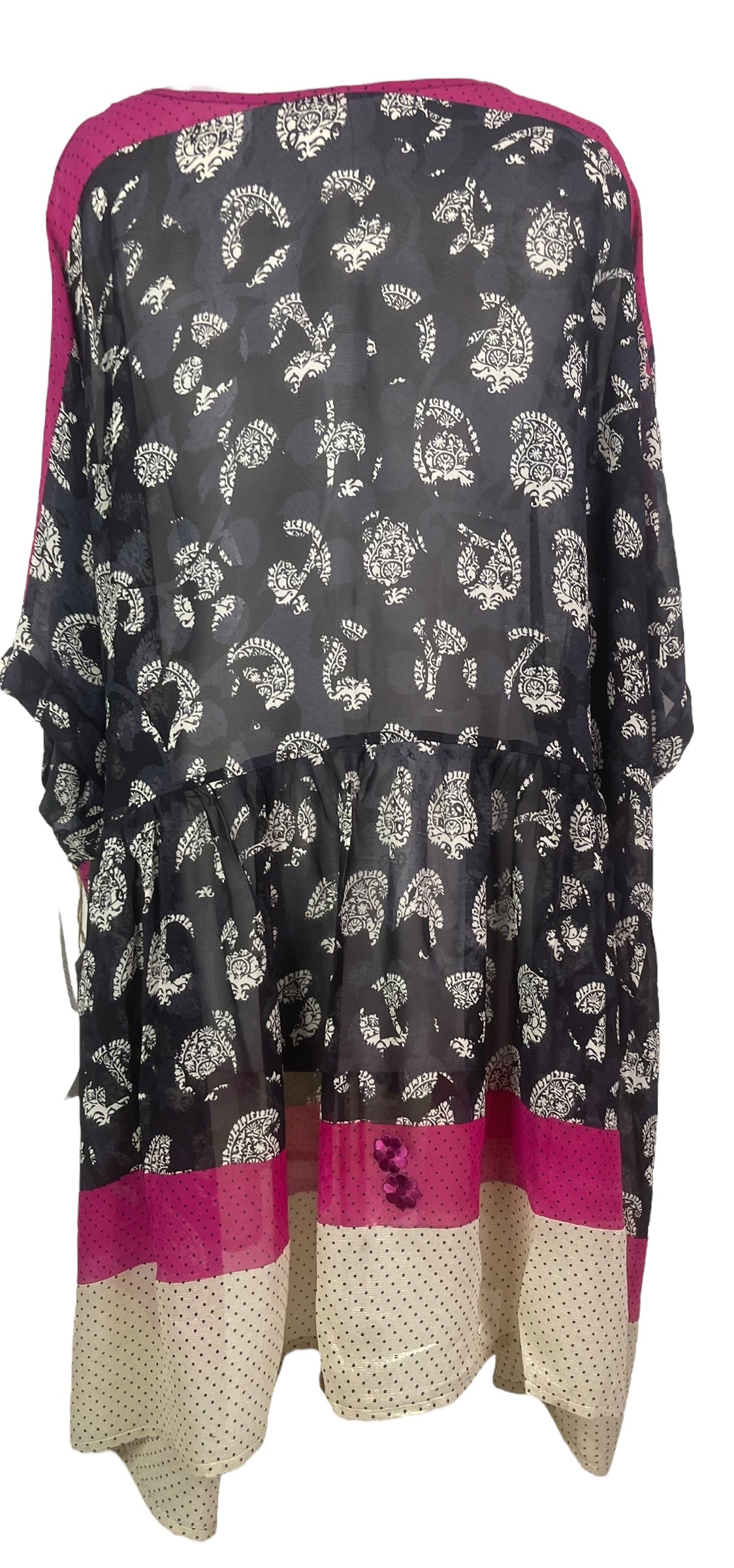 PRG8199 Sheer Wabi Sabi Pure Silk Boxy Babydoll Dress