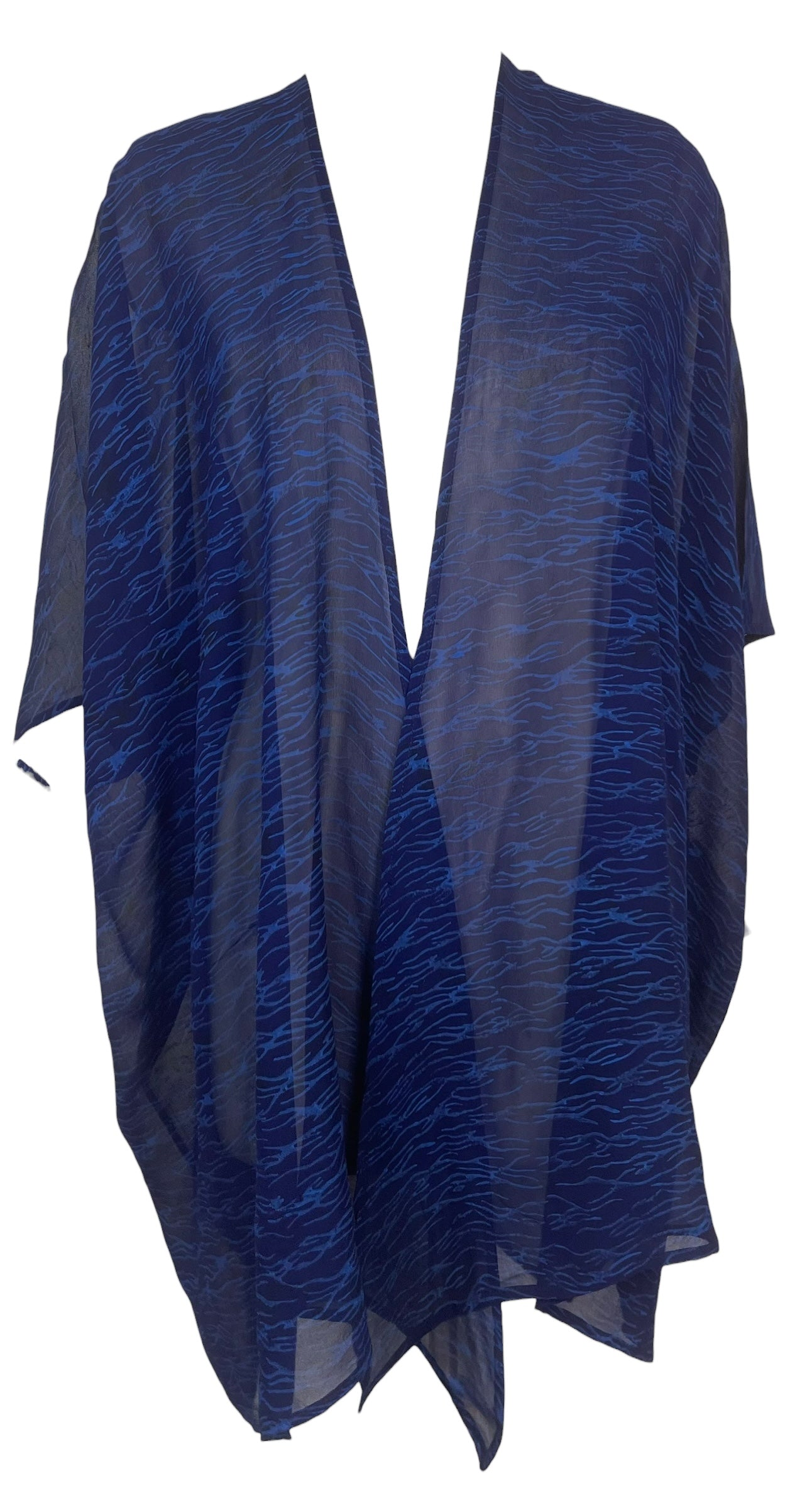 PREVIEW PRG8602 Sheer Avatar Pure Silk Cardigan by FEBRUARY2026 – Handmade ethical Cardigan from sariKNOTsari using upcycled silk. Designed in Canada for travel and slow fashion, loved from Toronto to LA to Sydney.