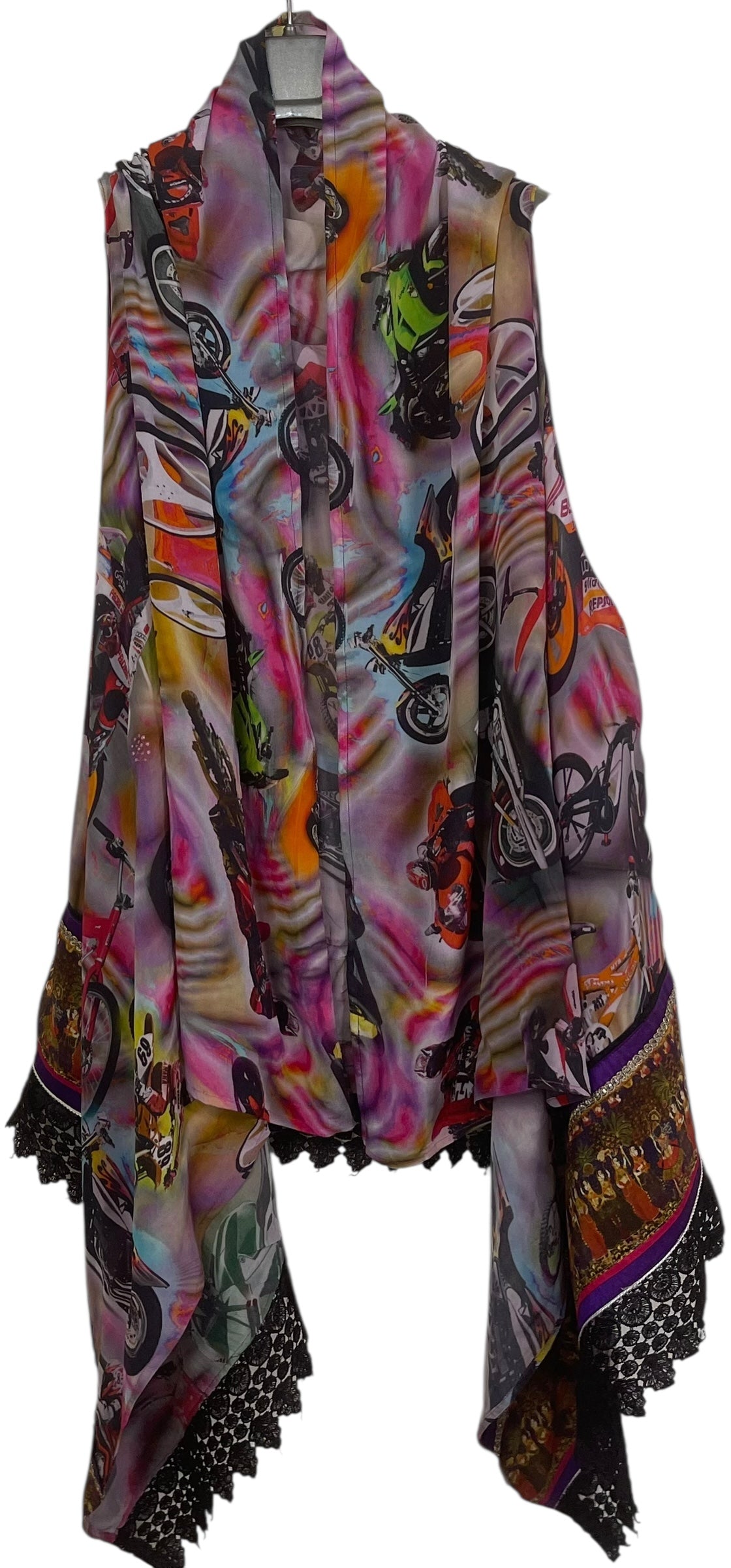 PREVIEW PRG8629 Sheer Avatar Pure Silk Versatile Vest by MARCH2026 – Handmade ethical Vest from sariKNOTsari using upcycled silk. Designed in Canada for travel and slow fashion, loved from Toronto to LA to Sydney. Featuring Zsiska, Bryn Walker and Artisan Leather coats by Rejean Pepin, Pepin designs