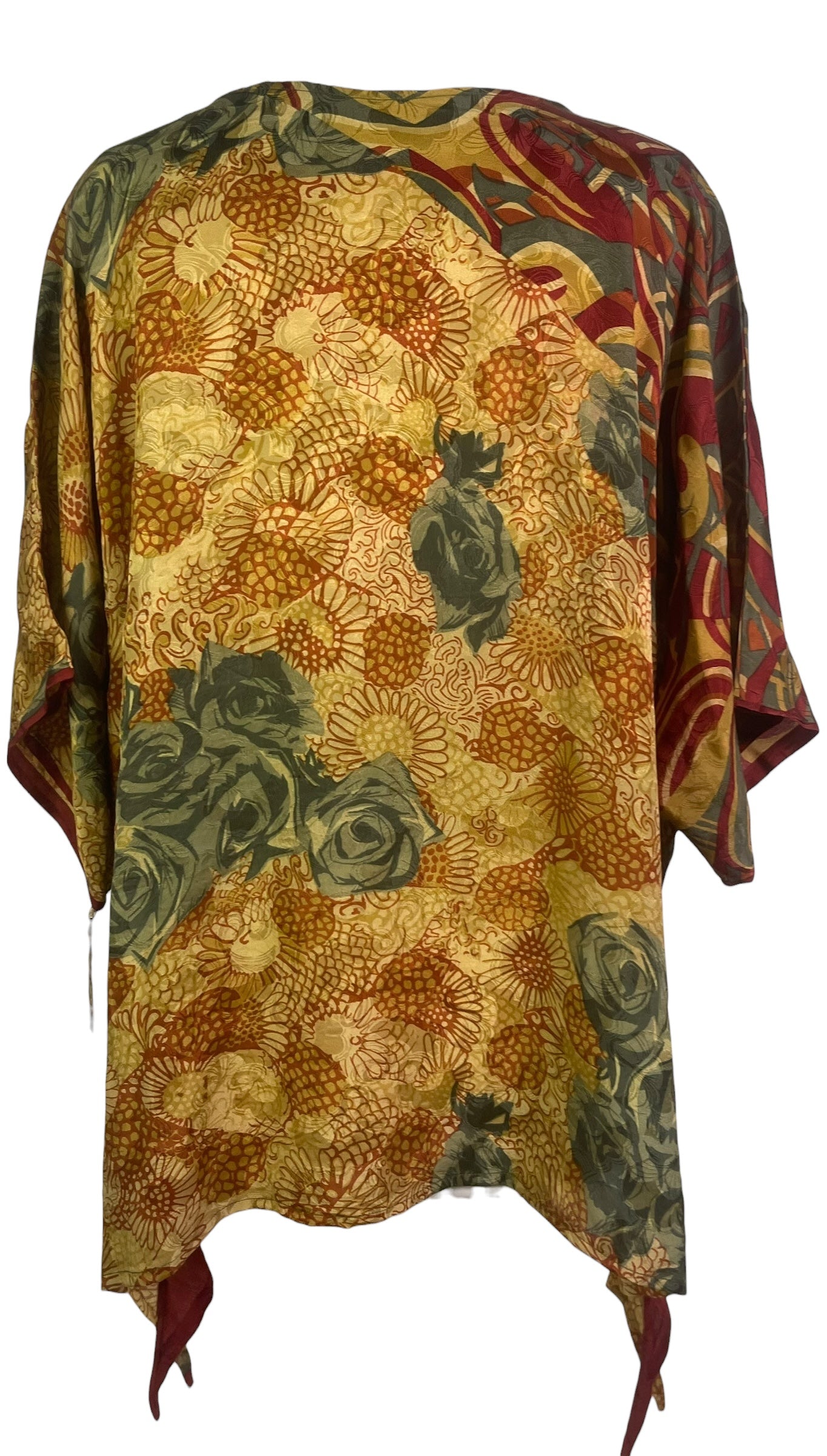 PREVIEW PRC8746 Avatar Pure Silk Long Tunic with Side Ties by MARCH2026 – Handmade ethical Side Tie Tunic from sariKNOTsari using upcycled silk. Designed in Canada for travel and slow fashion, loved from Toronto to LA to Sydney.