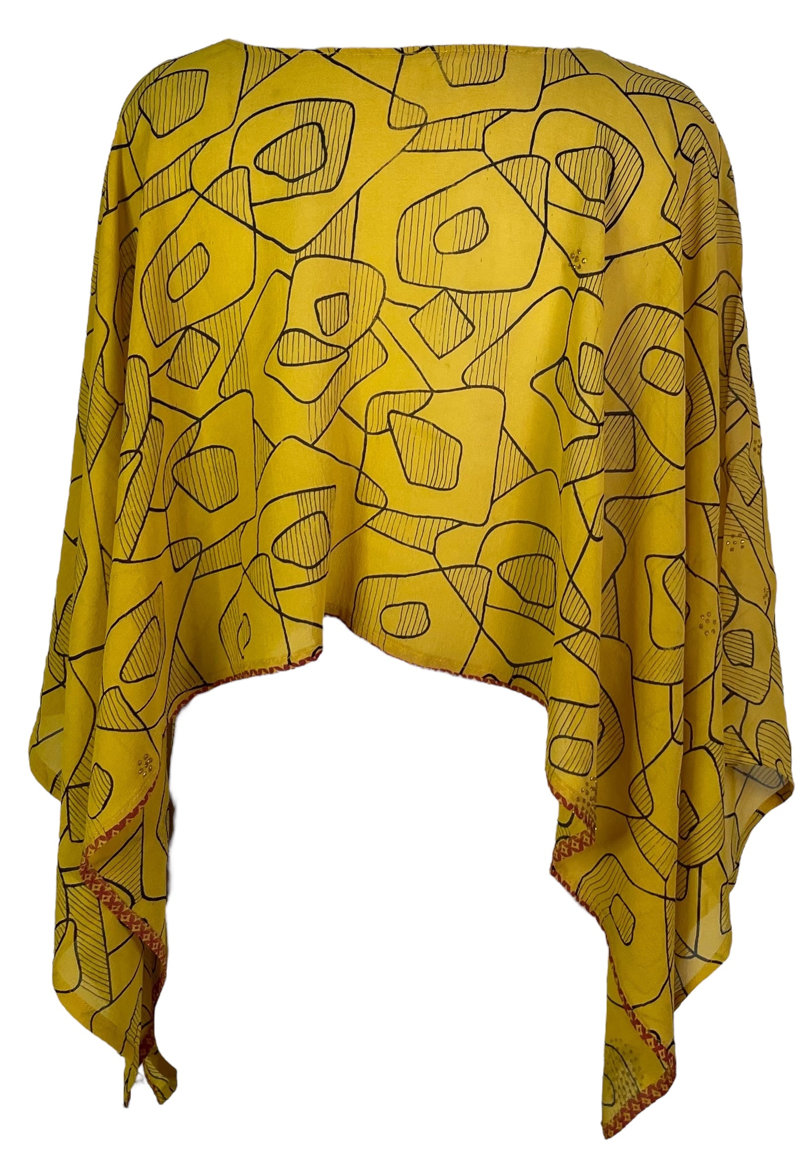 PRG6410 Sheer Avatar Pure Silk Capelet Poncho