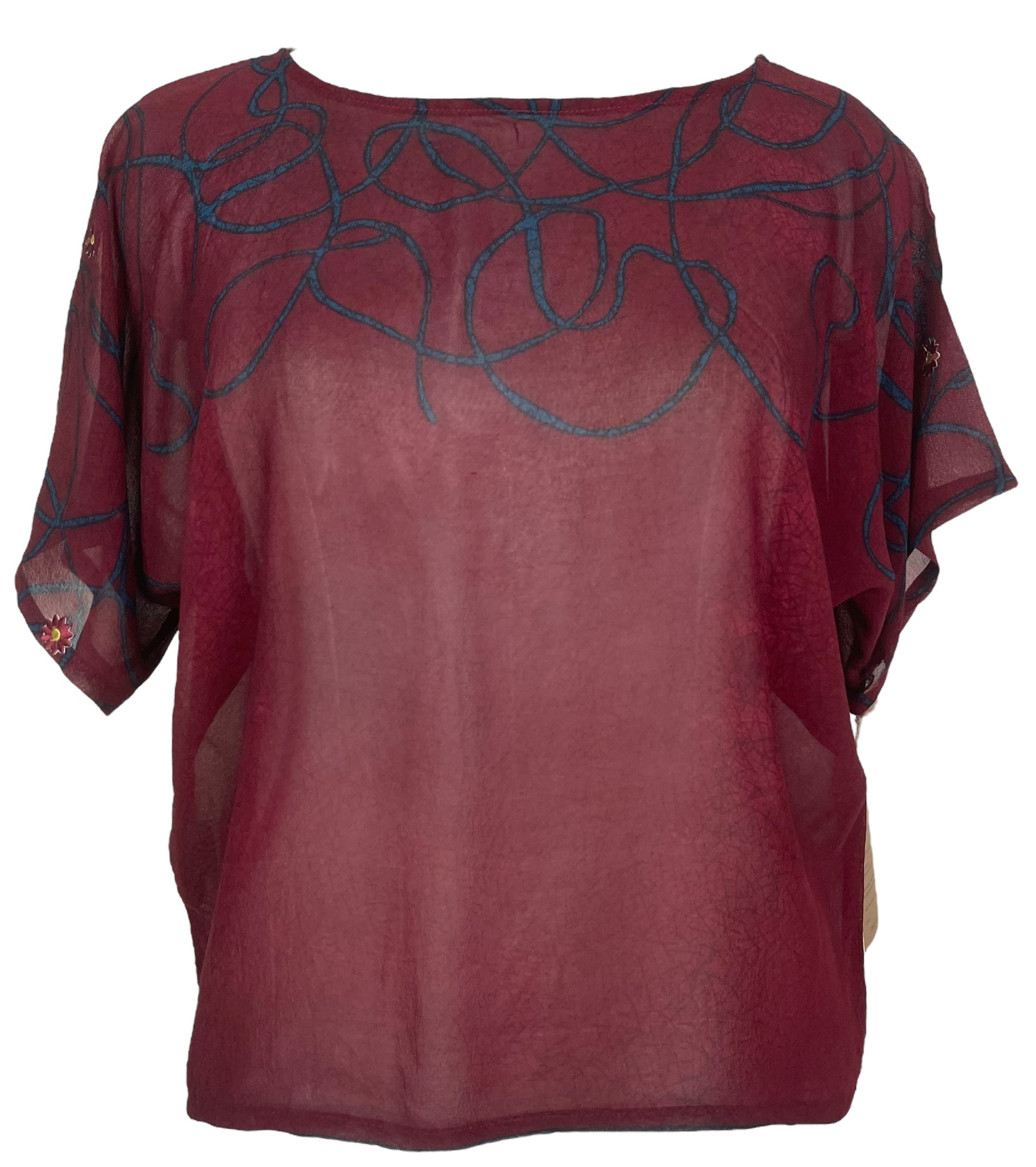 PRG4901 Sheer Wabi Sabi Pure Silk Boxy Top
