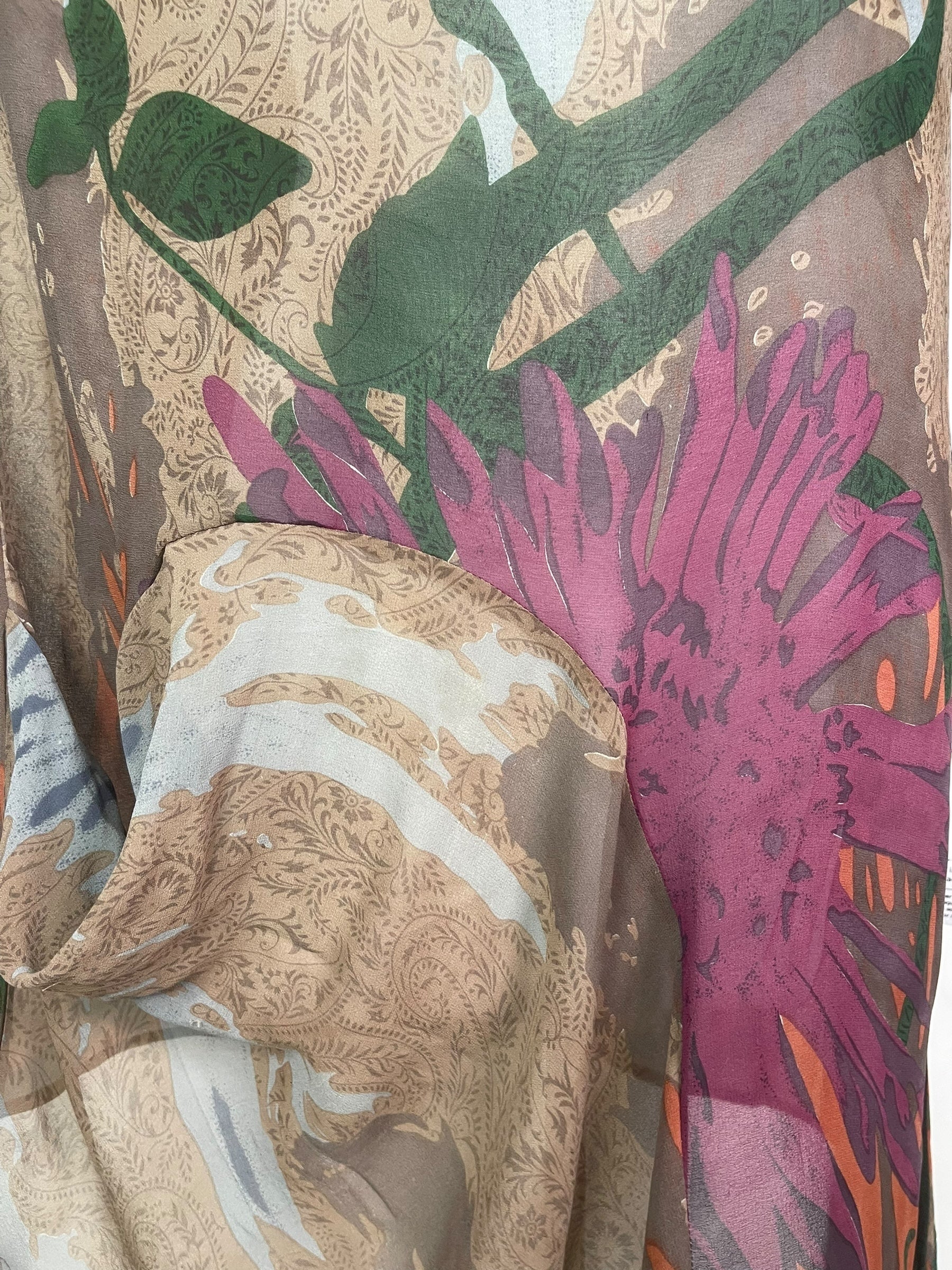 PREVIEW PRG8476 Sheer Wabi Sabi Pure Silk Self Pocket Tunic Dress by FEBRUARY2026 – Handmade ethical Self Pocket Tunic from sariKNOTsari using upcycled silk. Designed in Canada for travel and slow fashion, loved from Toronto to LA to Sydney.