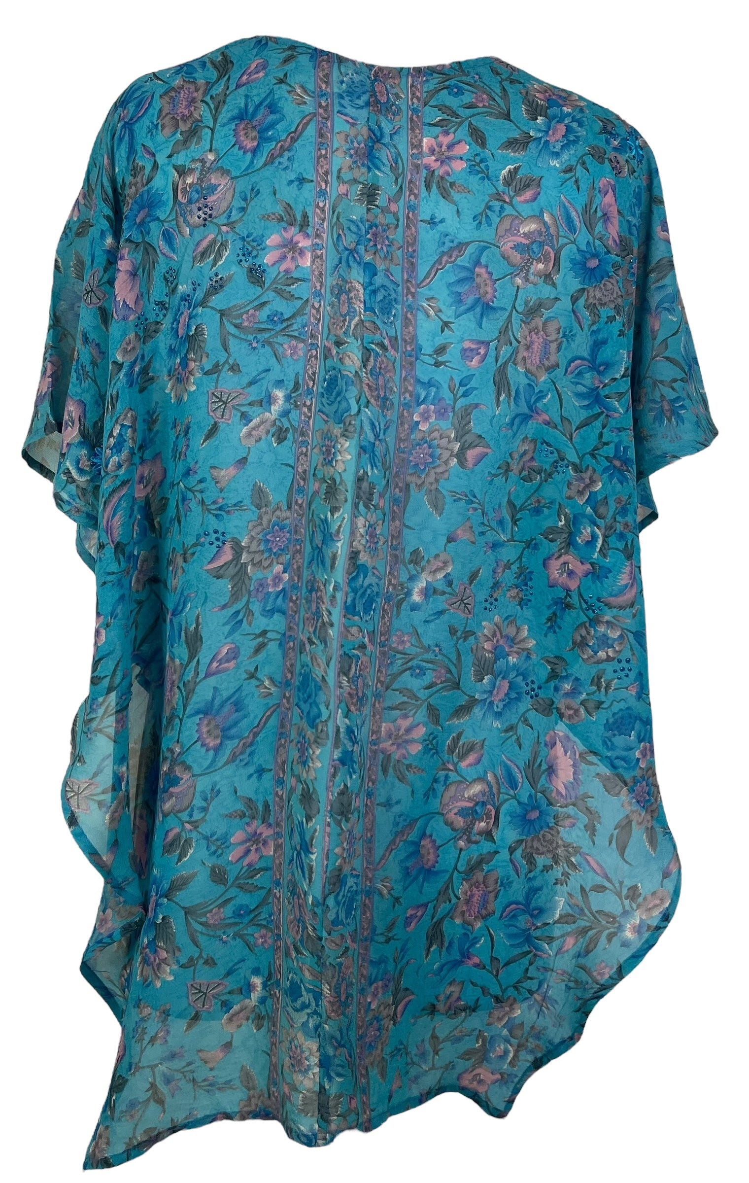 PRG7589 Sheer Avatar Pure Silk Waterfall Top