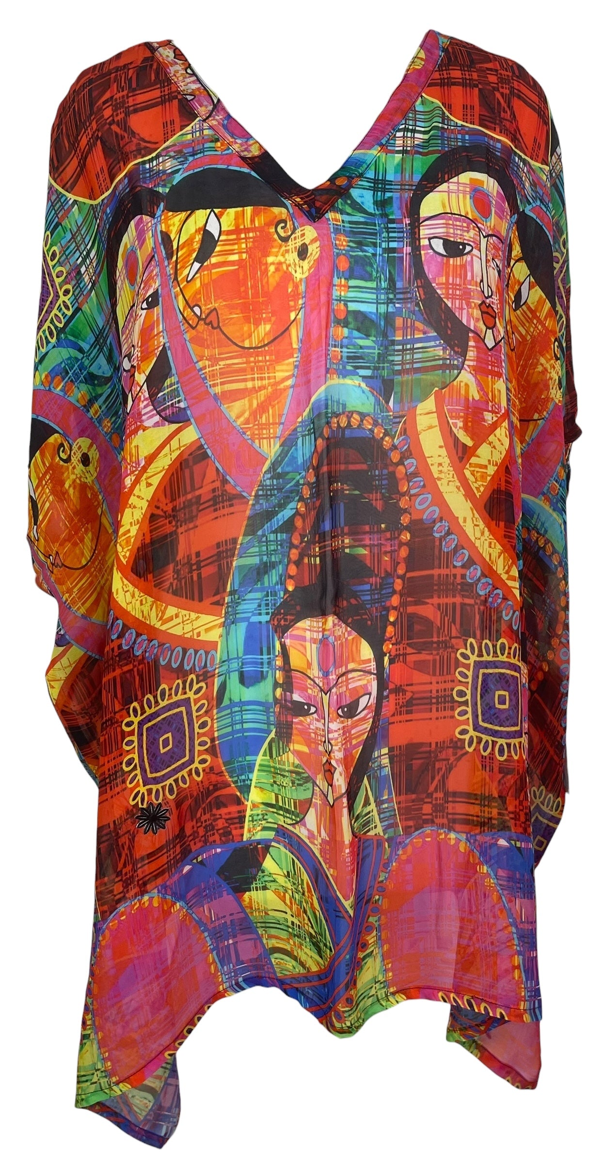 PREVIEW PRG8589 Sheer Avatar Pure Silk Short Kaftan Tunic with Slits