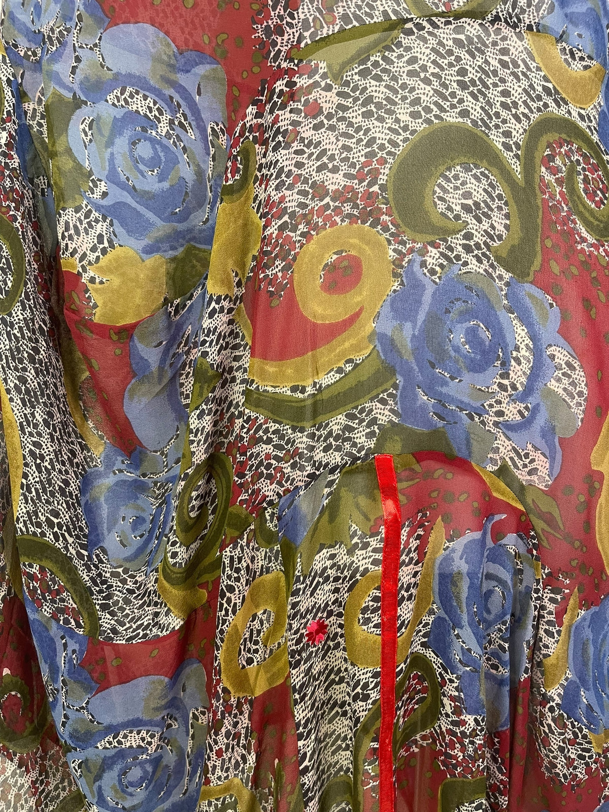 PRG7830 Sheer Wabi Sabi Sculptural Pure Silk Long Tunic Dress