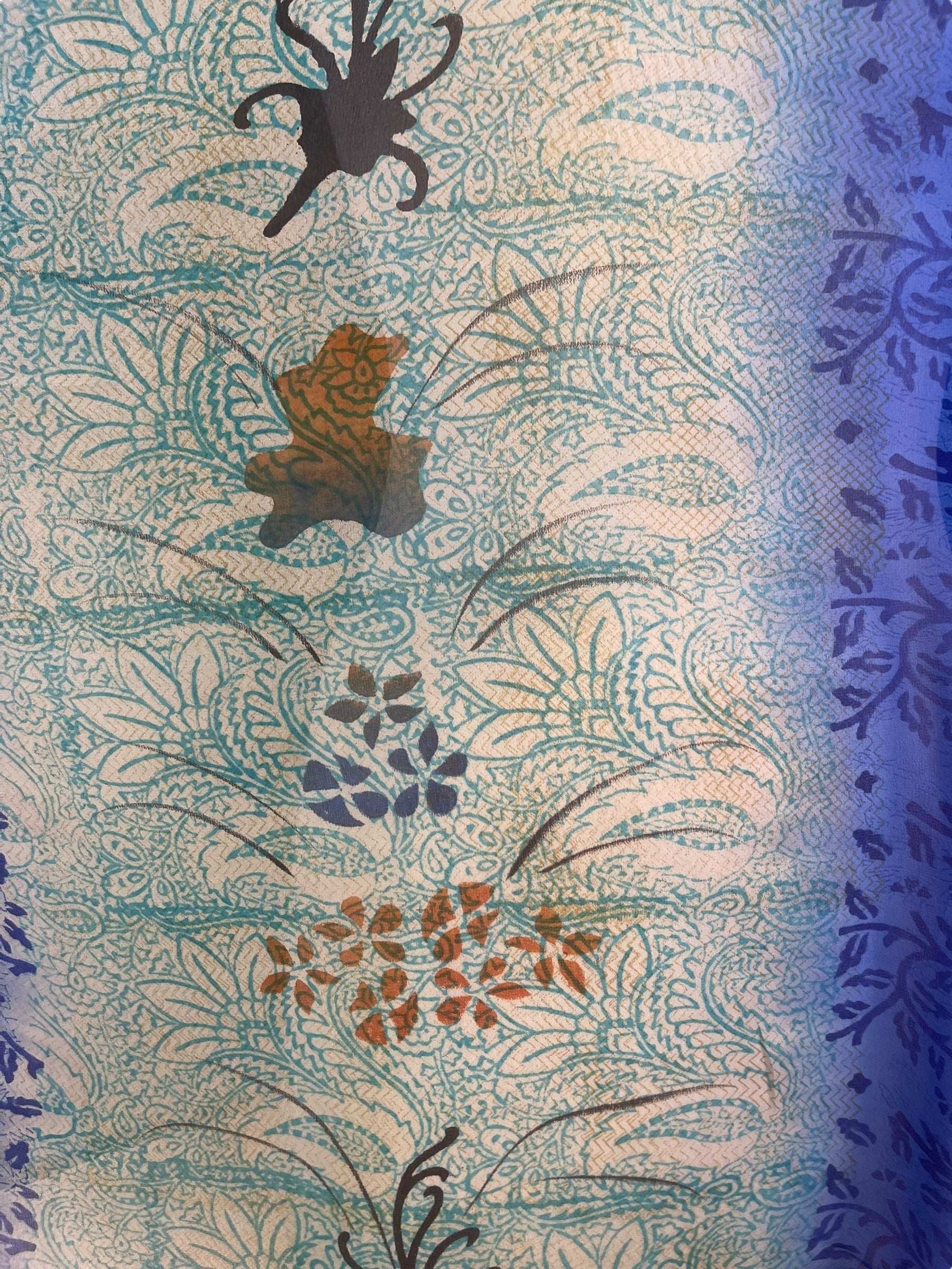 DEEANNS PRG7861 Sheer Avatar Pure Silk Long Tunic with Side Ties