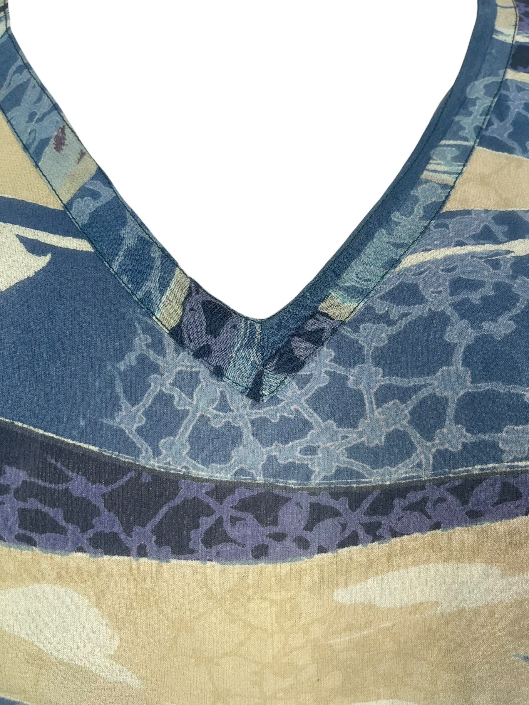 PRG8436 Sheer Avatar Pure Silk Long Tunic with Side Ties