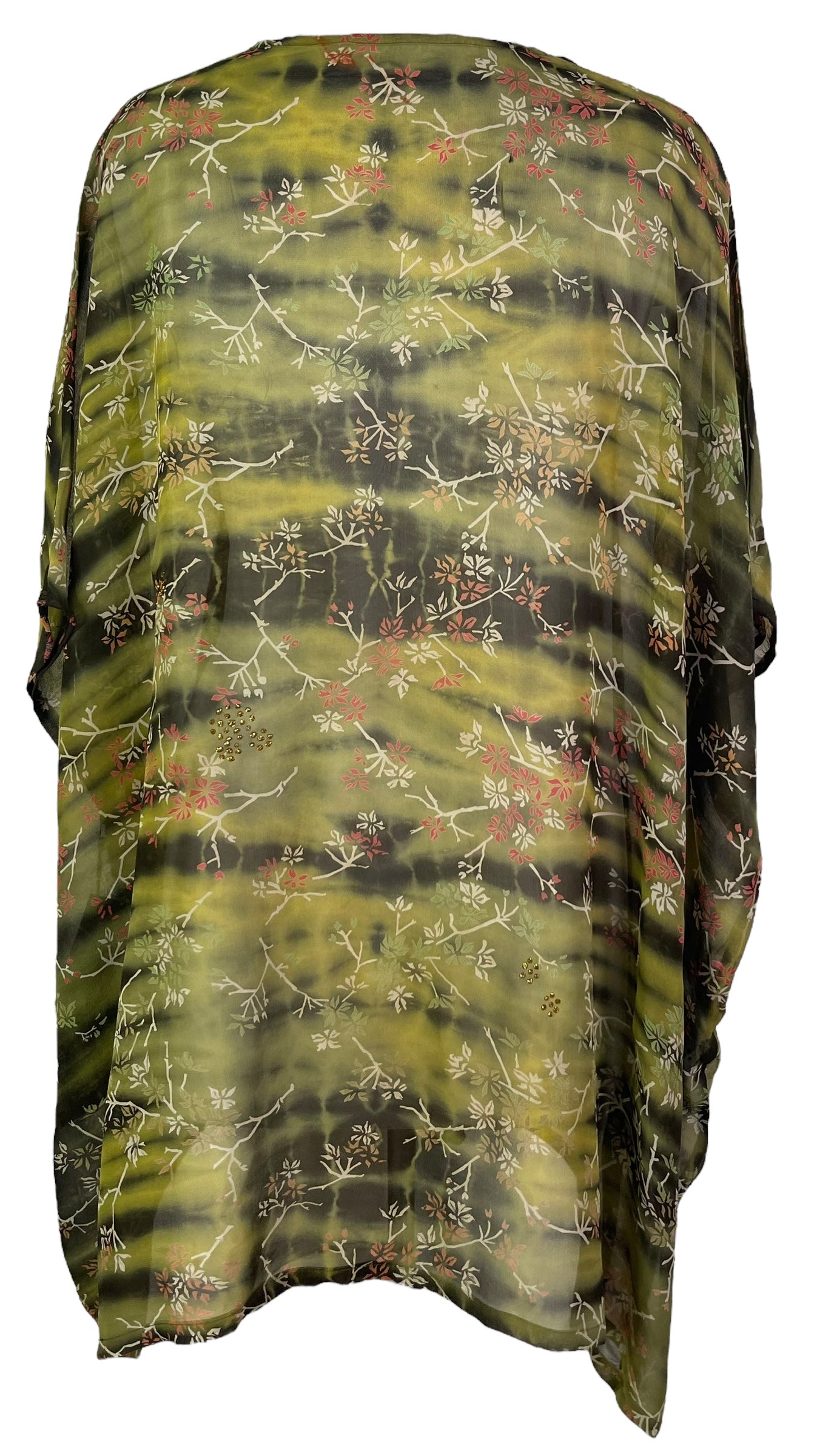 PRG7481 Sheer Avatar Pure Silk Short Kaftan Tunic without Slits