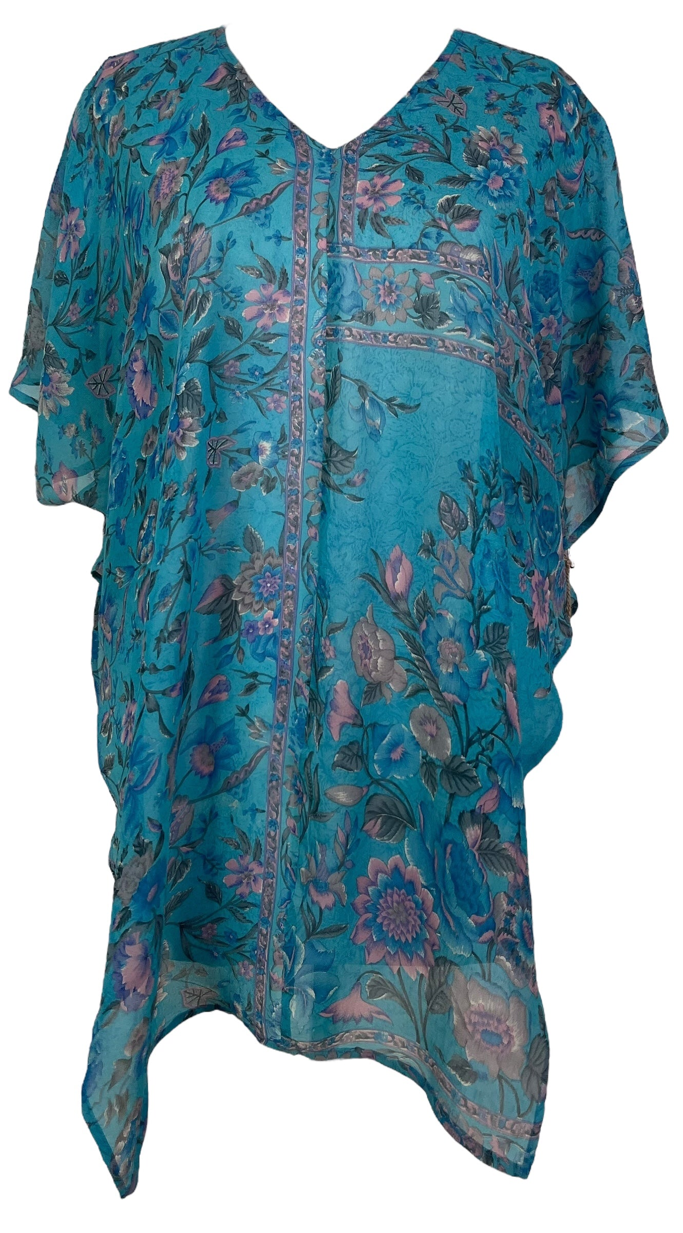 PRG7589 Sheer Avatar Pure Silk Waterfall Top