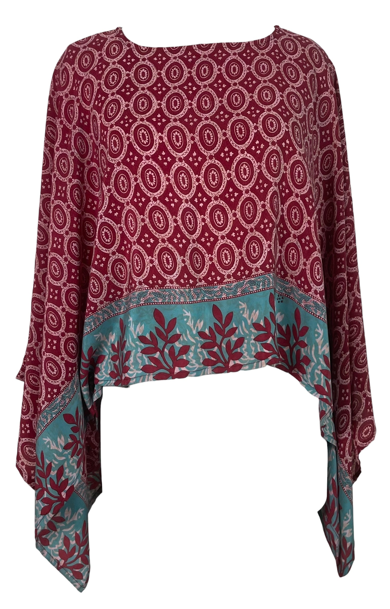 PREVIEW PRC8681 Avatar Pure Silk Capelet Poncho by MARCH2026 – Handmade ethical Poncho from sariKNOTsari using upcycled silk. Designed in Canada for travel and slow fashion, loved from Toronto to LA to Sydney.