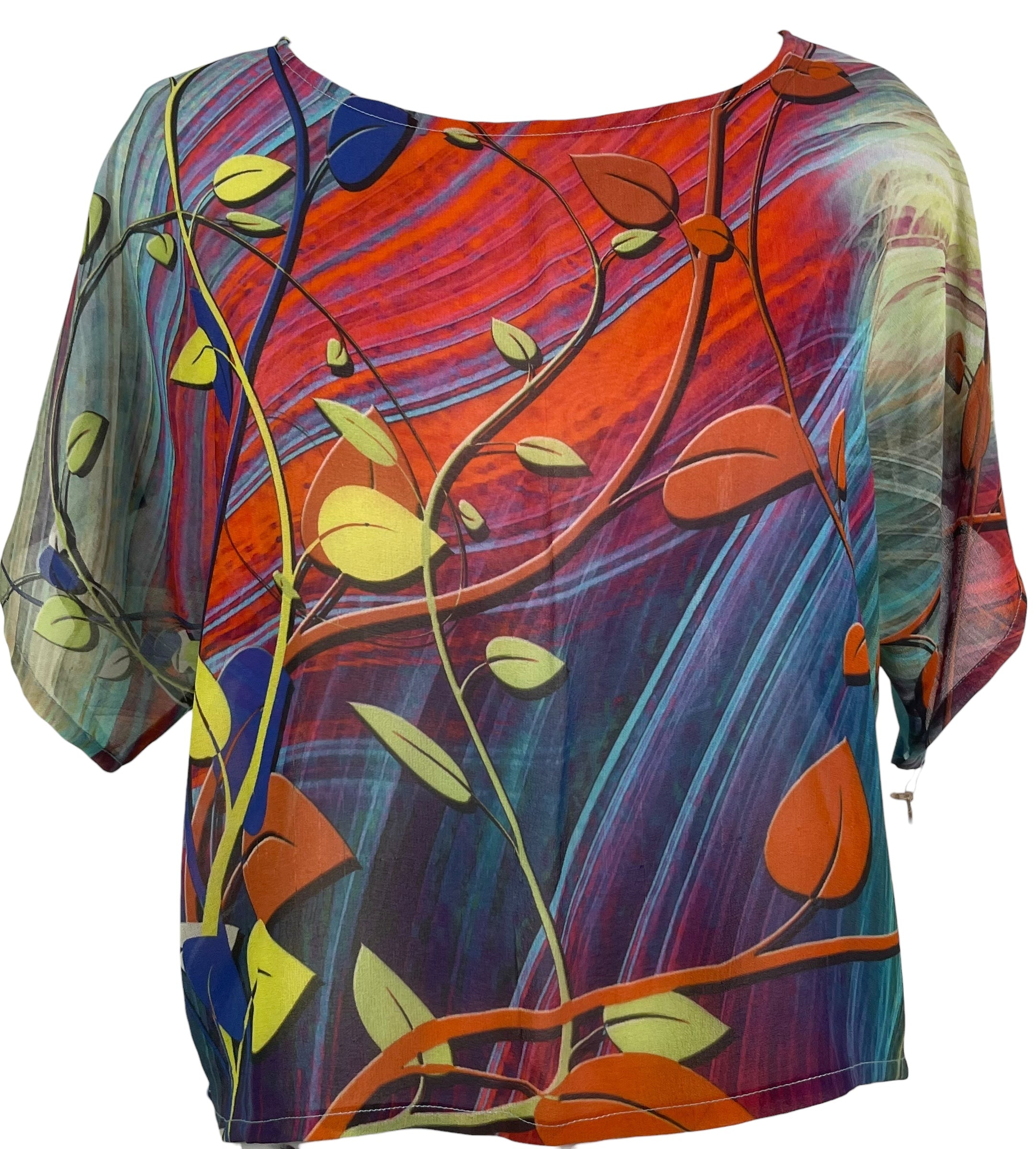 PREVIEW PRG8562 Sheer Avatar Pure Silk Boxy Top by MARCH2026 – Handmade ethical Boxy Top from sariKNOTsari using upcycled silk. Designed in Canada for travel and slow fashion, loved from Toronto to LA to Sydney.