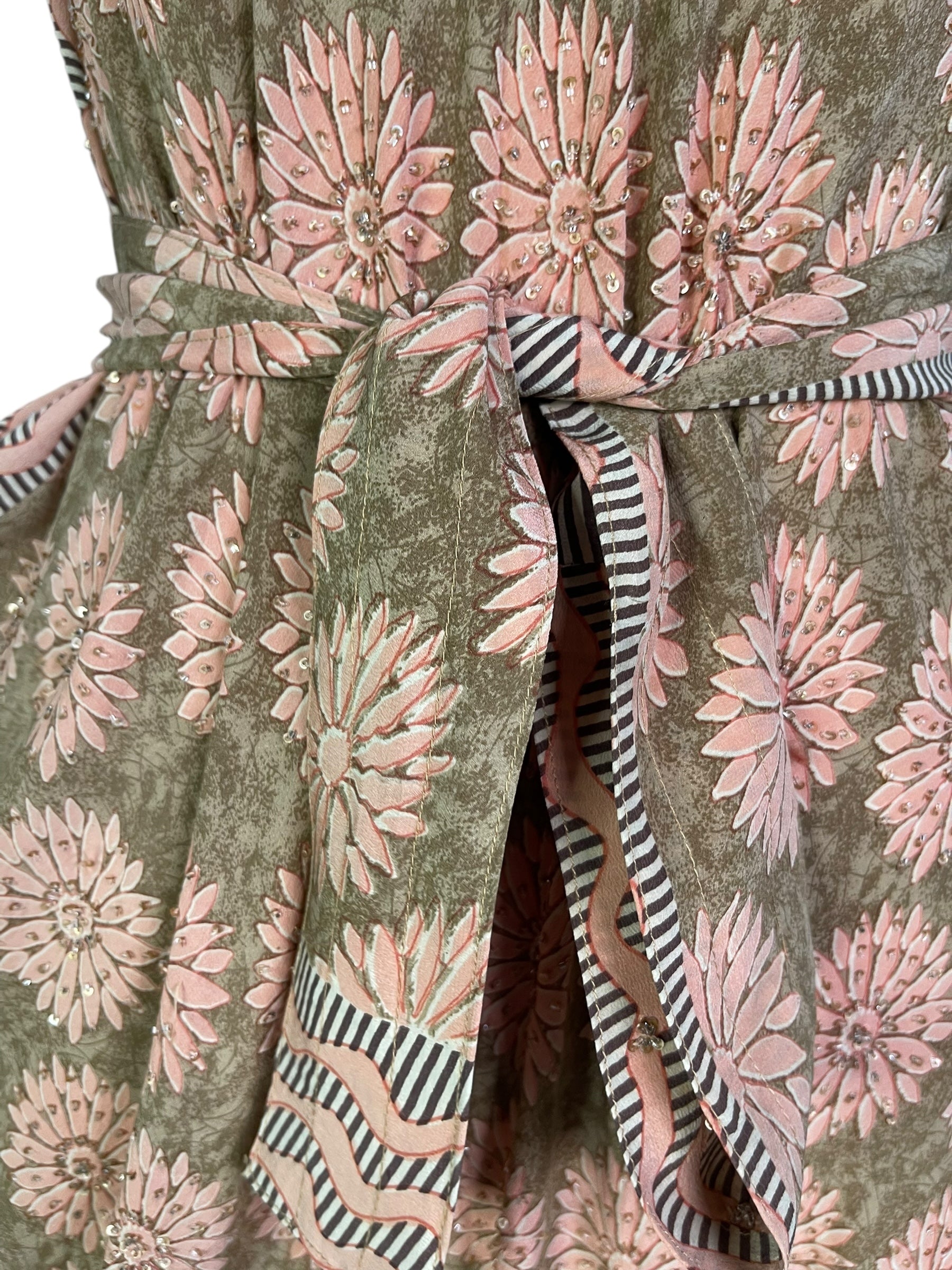 PRC7250 Wabi Sabi Pure Silk Maxi Dress with Belt