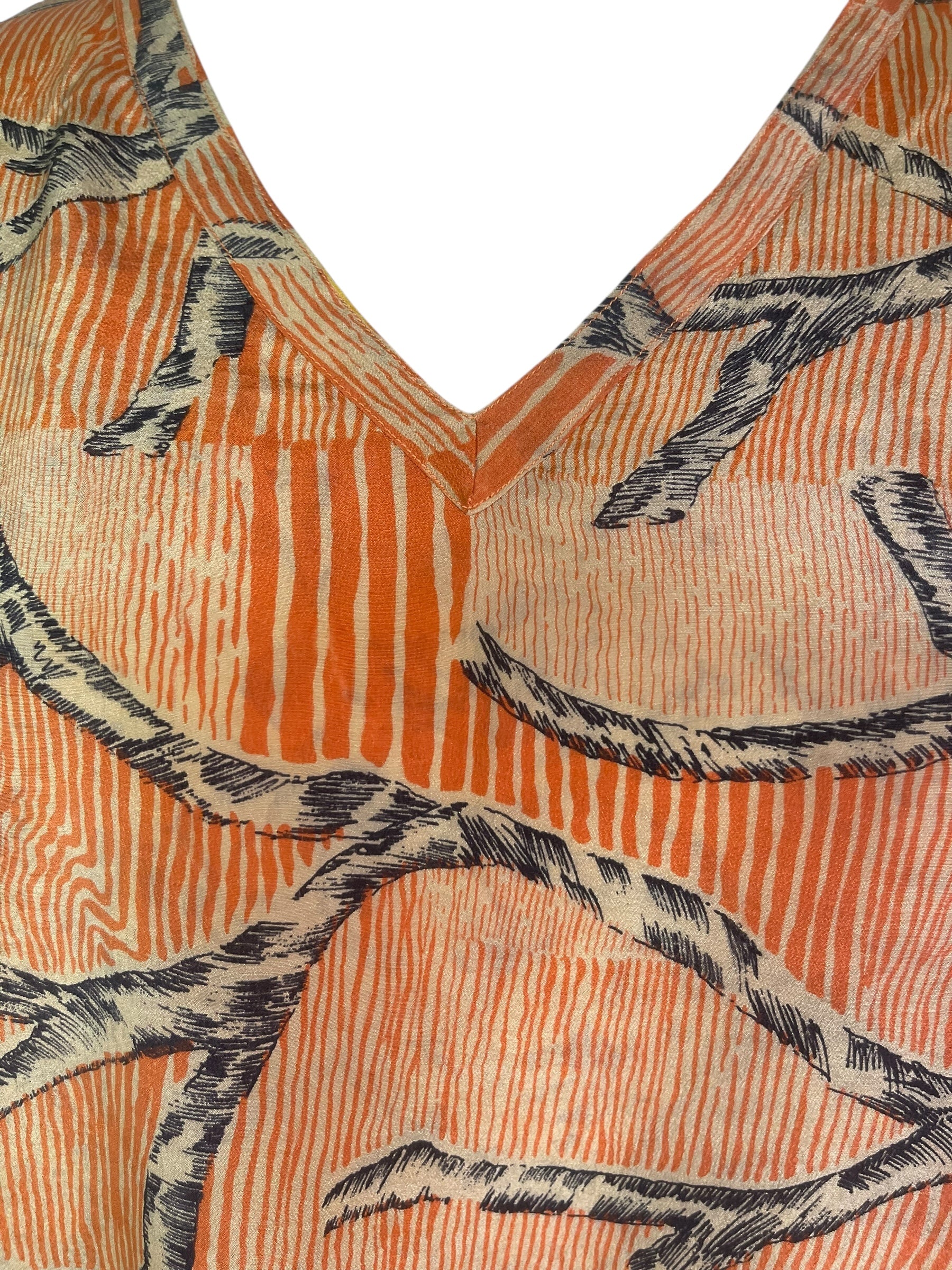 PREVIEW PRC8027 Wabi Sabi Pure Silk Long Tunic with Side Ties by DECEMBER2025 – Handmade ethical Side Tie Tunic from sariKNOTsari using upcycled silk. Designed in Canada for travel and slow fashion, loved from Toronto to LA to Sydney.