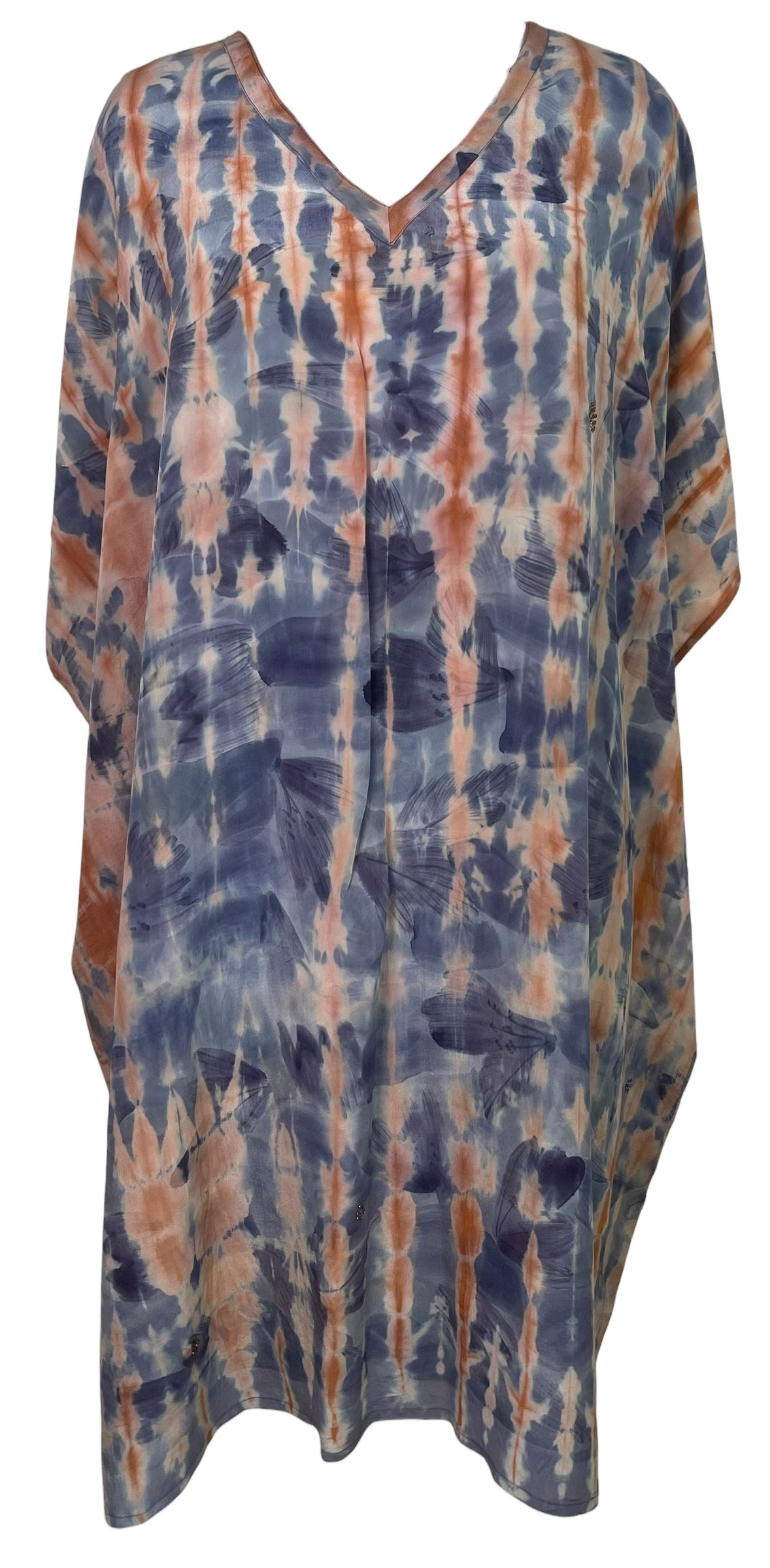 PREVIEW PRC8557 Avatar Pure Silk Midi Length Kaftan by MARCH2026 – Handmade ethical Midi Length Kaftan from sariKNOTsari using upcycled silk. Designed in Canada for travel and slow fashion, loved from Toronto to LA to Sydney. Featuring Zsiska, Bryn Walker and Artisan Leather coats by Rejean Pepin, Pepin designs