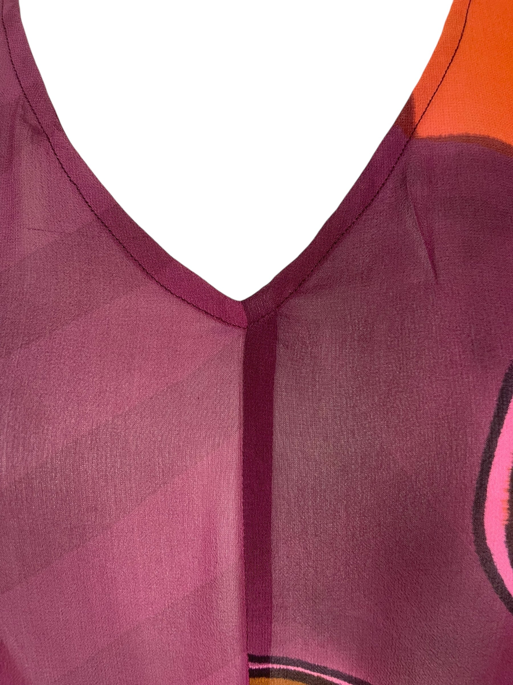 PRG7568 Sheer Avatar Pure Silk Waterfall Top