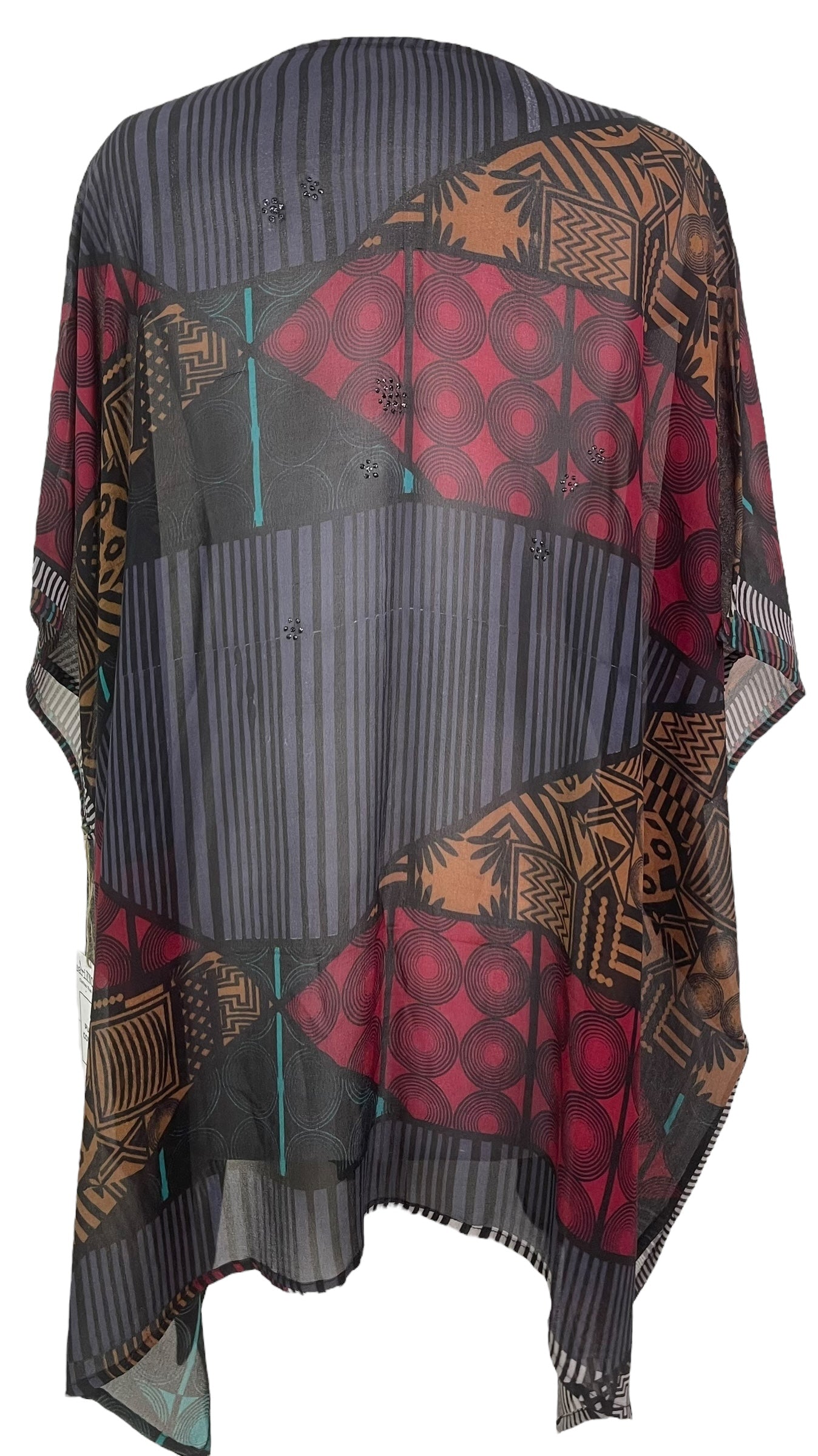 PRG7859 Sheer Avatar Pure Silk Short Kaftan Tunic with Slits