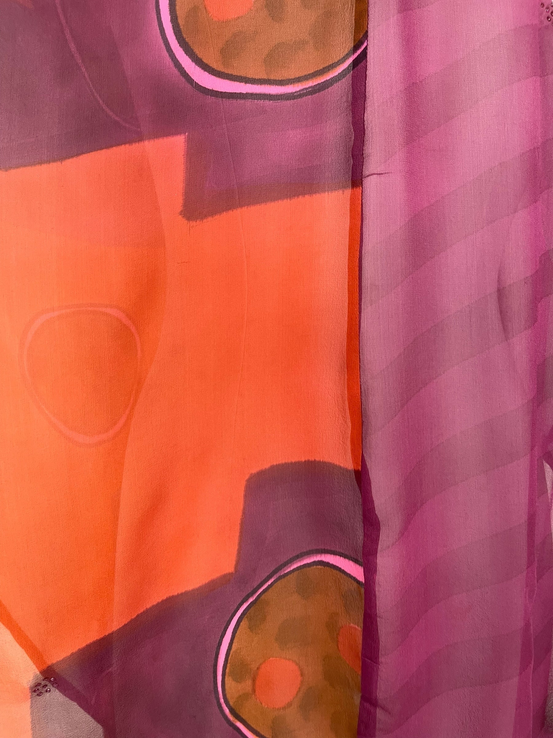 PRG7568 Sheer Avatar Pure Silk Waterfall Top