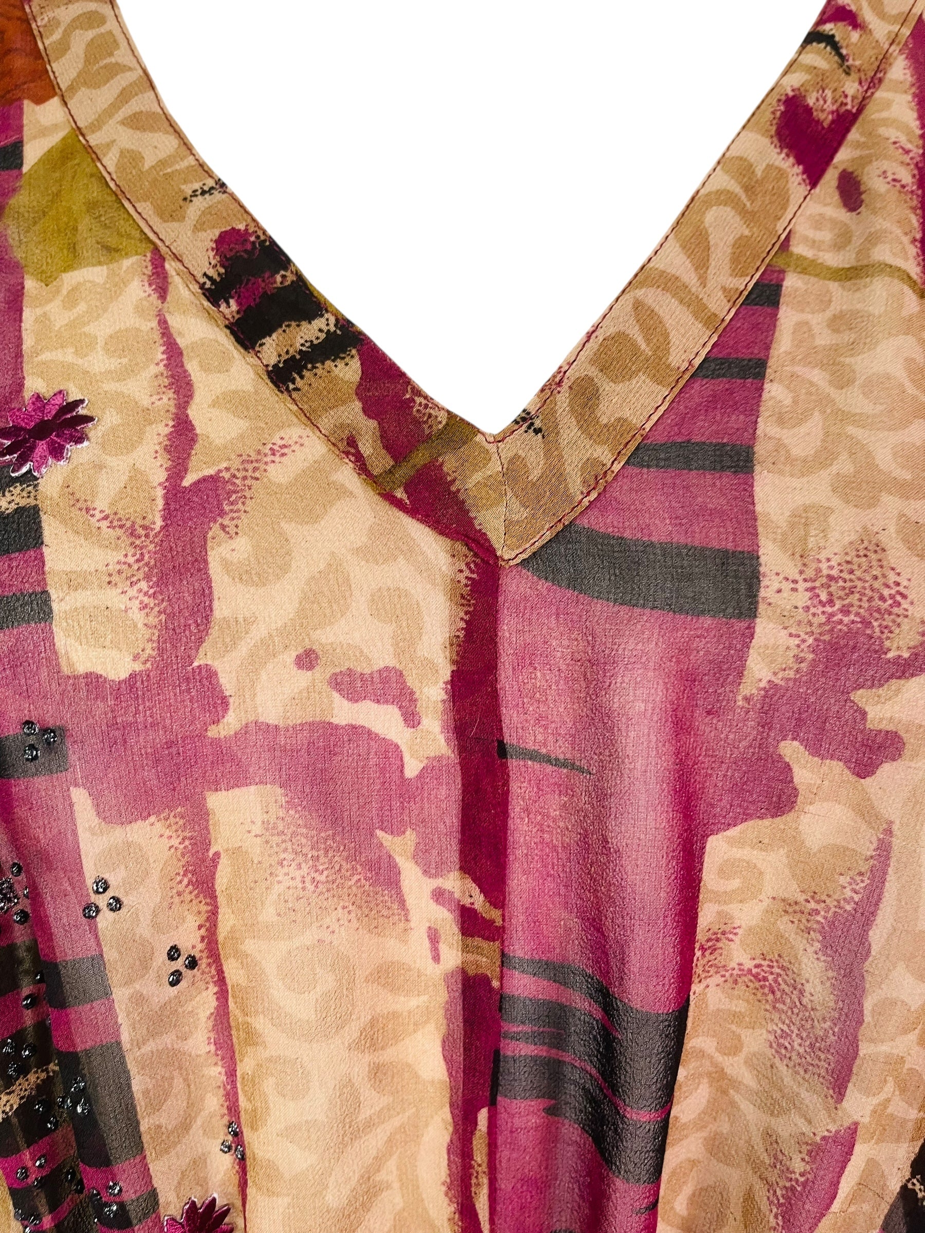 PRG7608 Sheer Wabi Sabi Pure Silk Maxi Kaftan