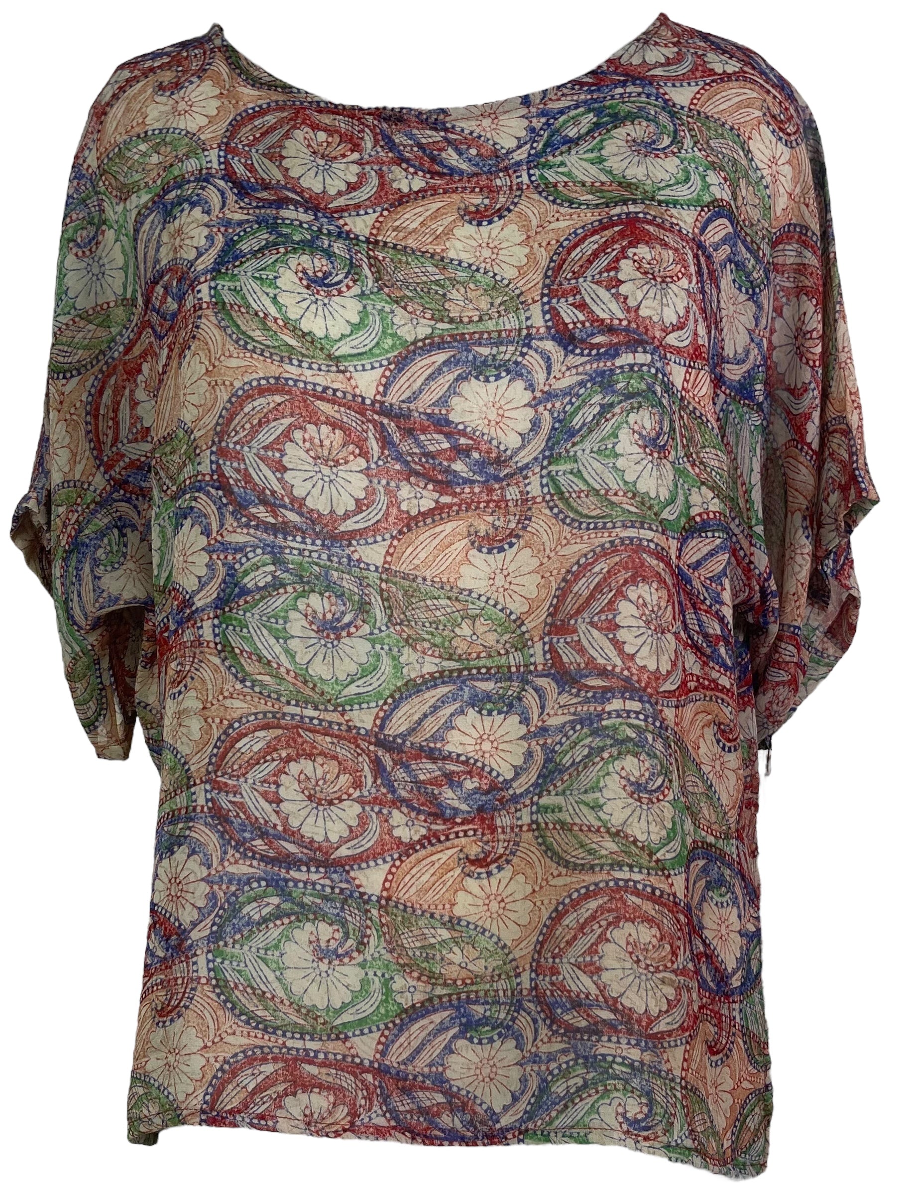 PRG8113 Sheer Avatar Pure Silk Side Slit Top