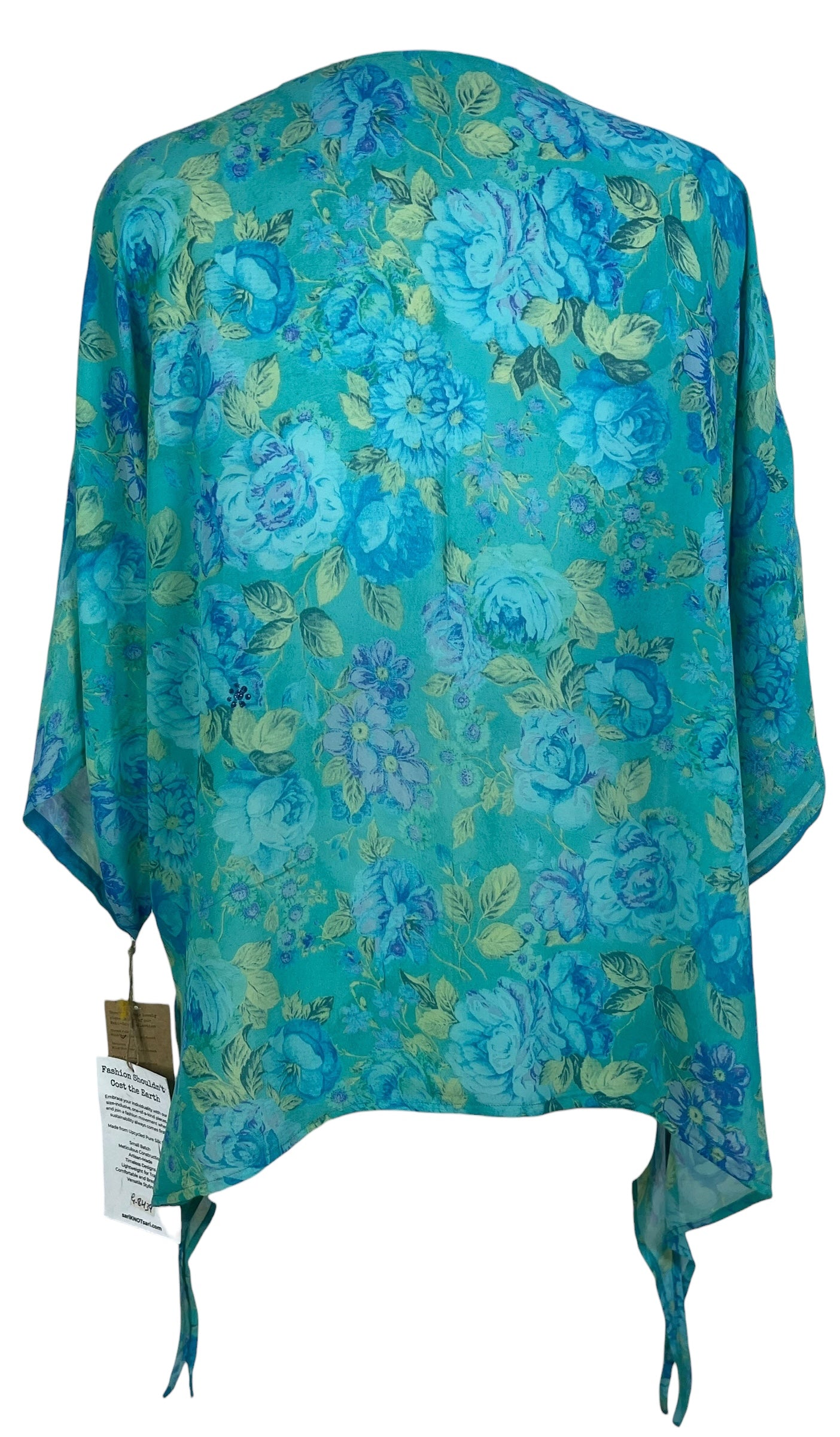 PRG8439 Sheer Wabi Sabi Pure Silk Long Tunic with Side Ties