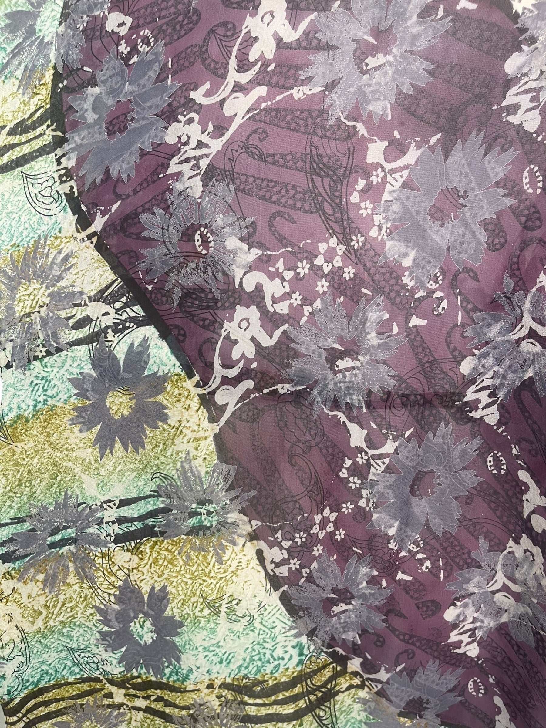 PRG8521 Sheer Wabi Sabi Pure Silk Kimono-Sleeved Jacket with Belt