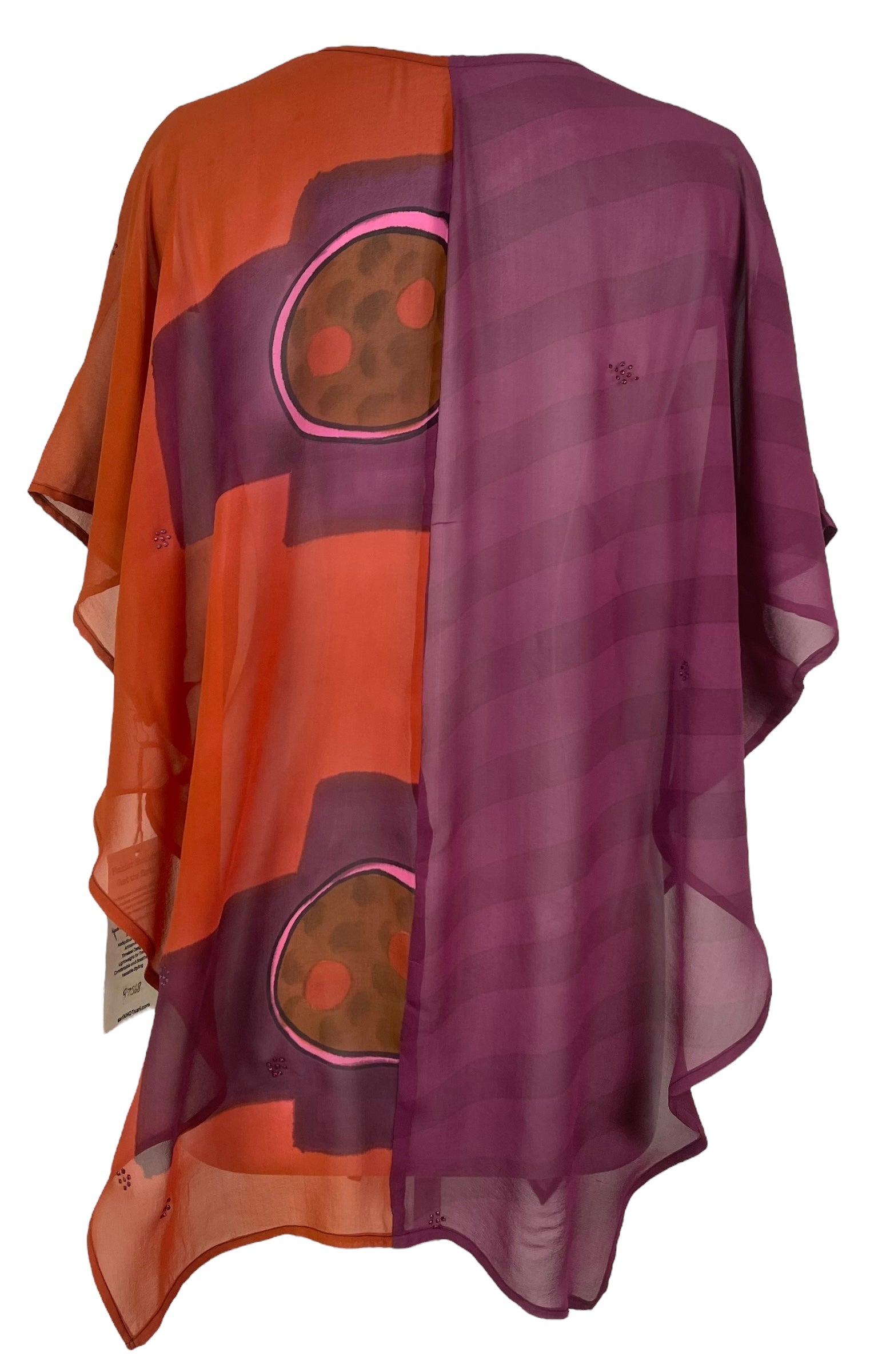 PRG7568 Sheer Avatar Pure Silk Waterfall Top