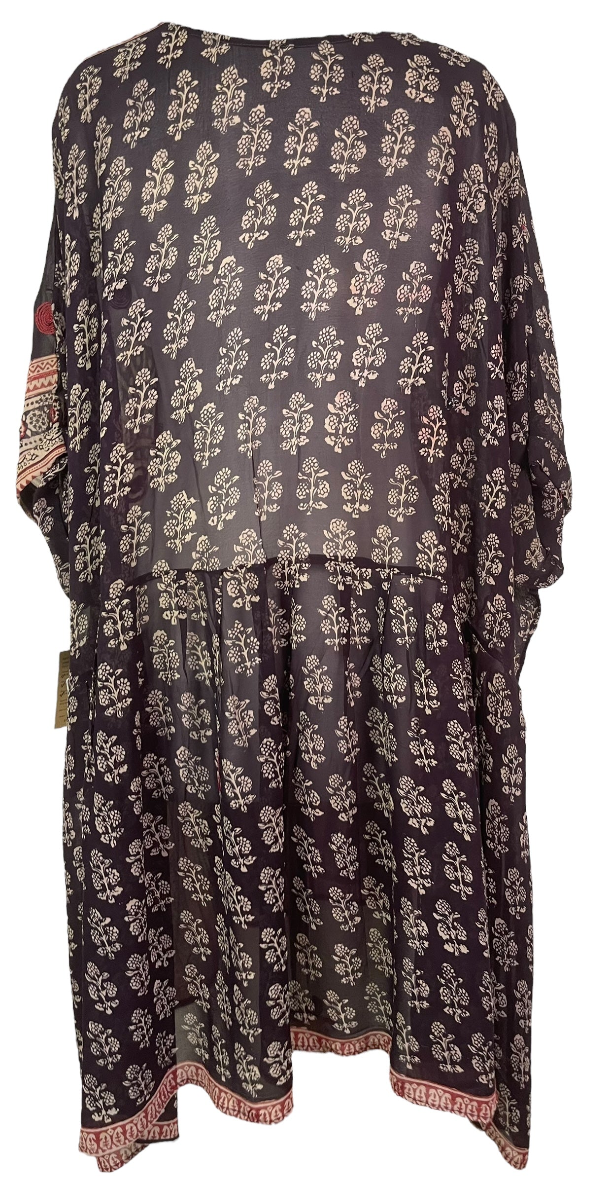 PRG7439 Sheer Wabi Sabi Pure Silk Boxy Babydoll Dress