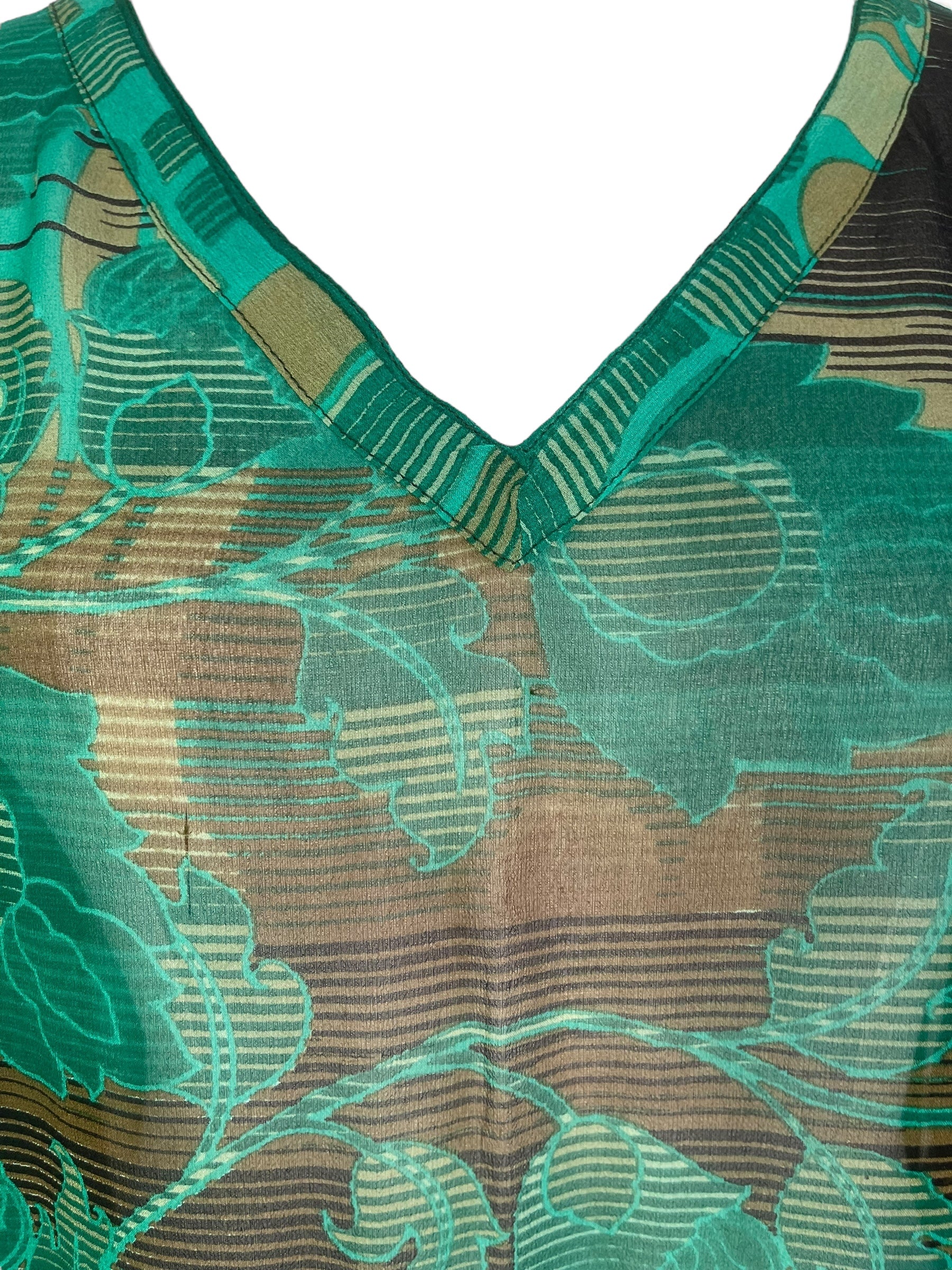 PREVIEW PRG8047 Sheer Avatar Pure Silk Short Kaftan Tunic with Slits by FEBRUARY2026 – Handmade ethical Short Kaftan from sariKNOTsari using upcycled silk. Designed in Canada for travel and slow fashion, loved from Toronto to LA to Sydney.