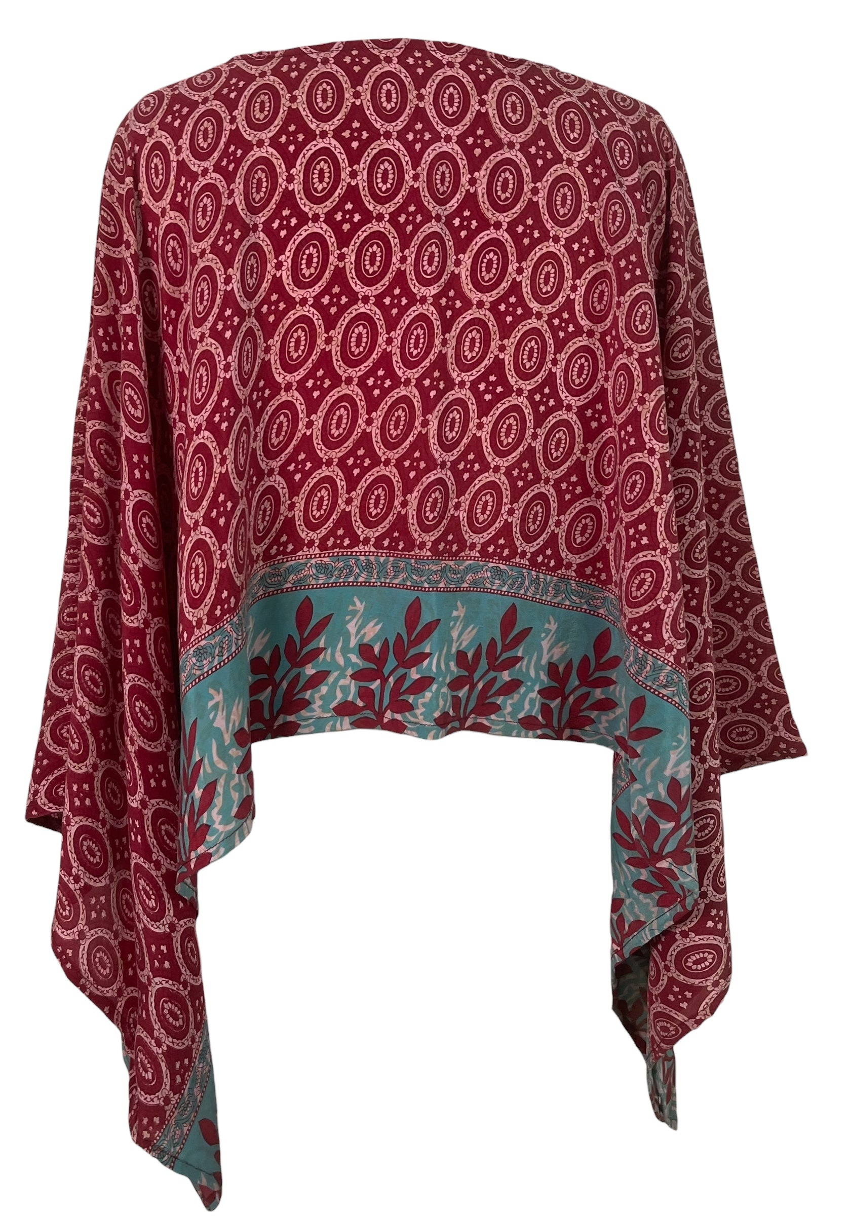 PREVIEW PRC8681 Avatar Pure Silk Capelet Poncho by MARCH2026 – Handmade ethical Poncho from sariKNOTsari using upcycled silk. Designed in Canada for travel and slow fashion, loved from Toronto to LA to Sydney.