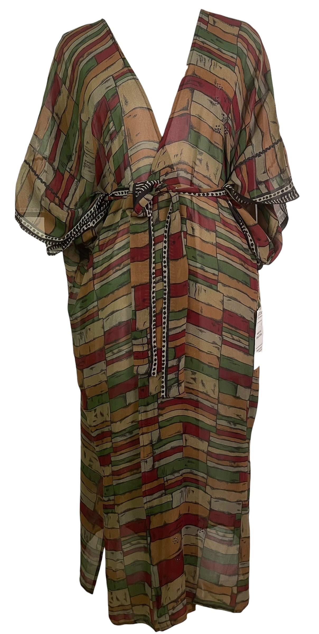 PREVIEW PRG8676 Sheer Avatar Long Pure Silk Kimono Sleeved Duster with Belt by MARCH2026 – Handmade ethical Long Kimono from sariKNOTsari using upcycled silk. Designed in Canada for travel and slow fashion, loved from Toronto to LA to Sydney. Featuring Zsiska, Bryn Walker and Artisan Leather coats by Rejean Pepin, Pepin designs