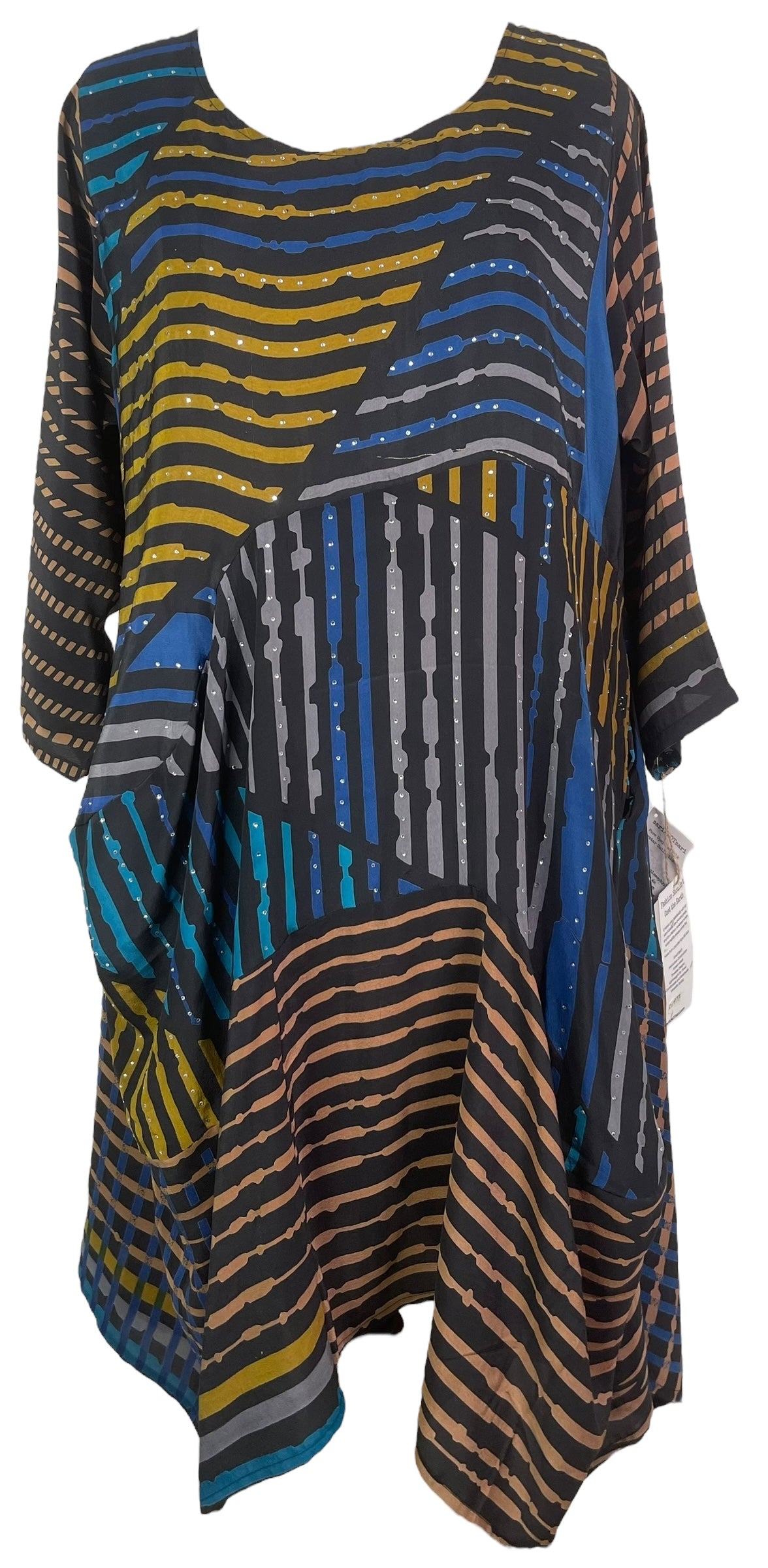 PRC7977 Avatar Pure Silk Sculptural Long Tunic Dress