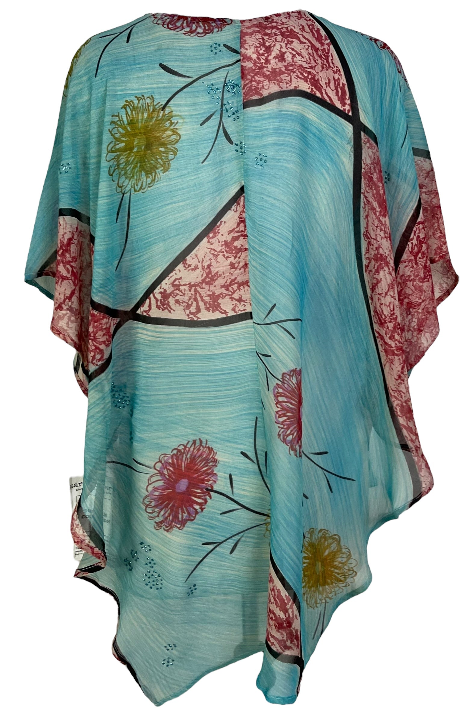 PRG7113 Sheer Avatar Pure Silk Waterfall Top