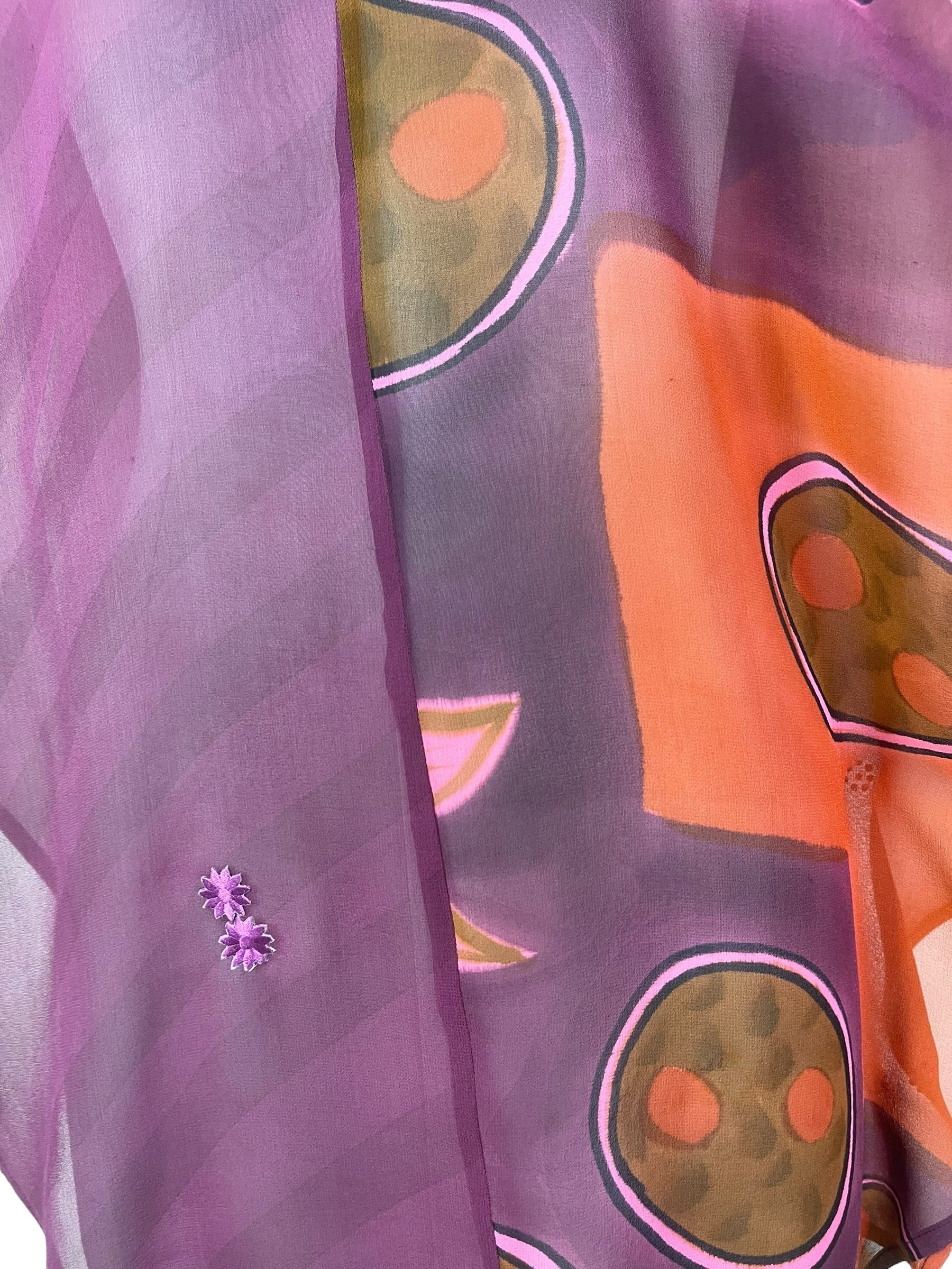 PRG7568 Sheer Avatar Pure Silk Waterfall Top