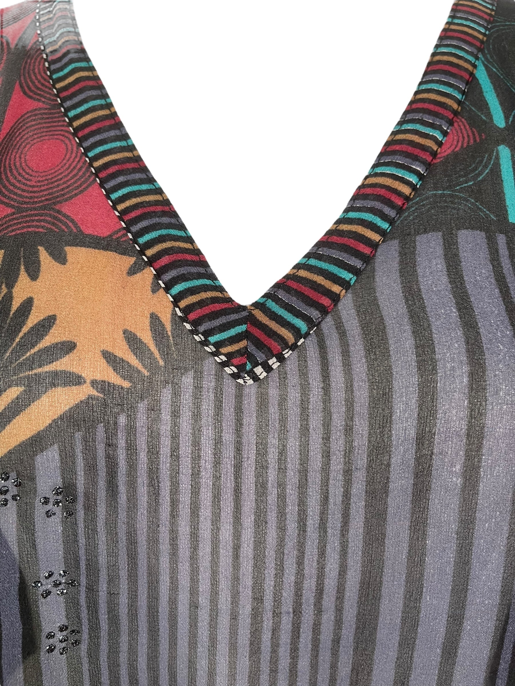 PRG7859 Sheer Avatar Pure Silk Short Kaftan Tunic with Slits