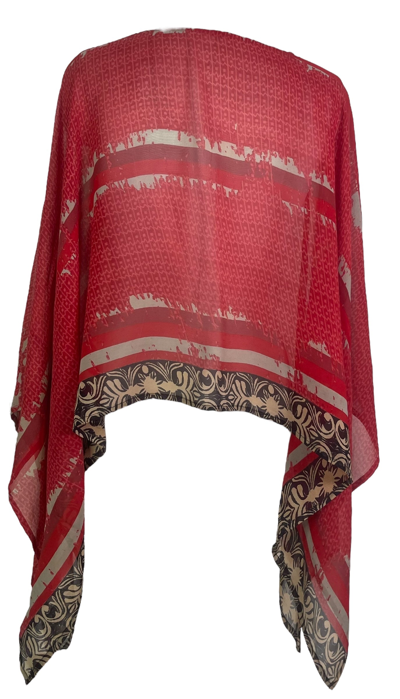 PRG7713 Sheer Pure Silk Wabi Sabi Capelet Poncho