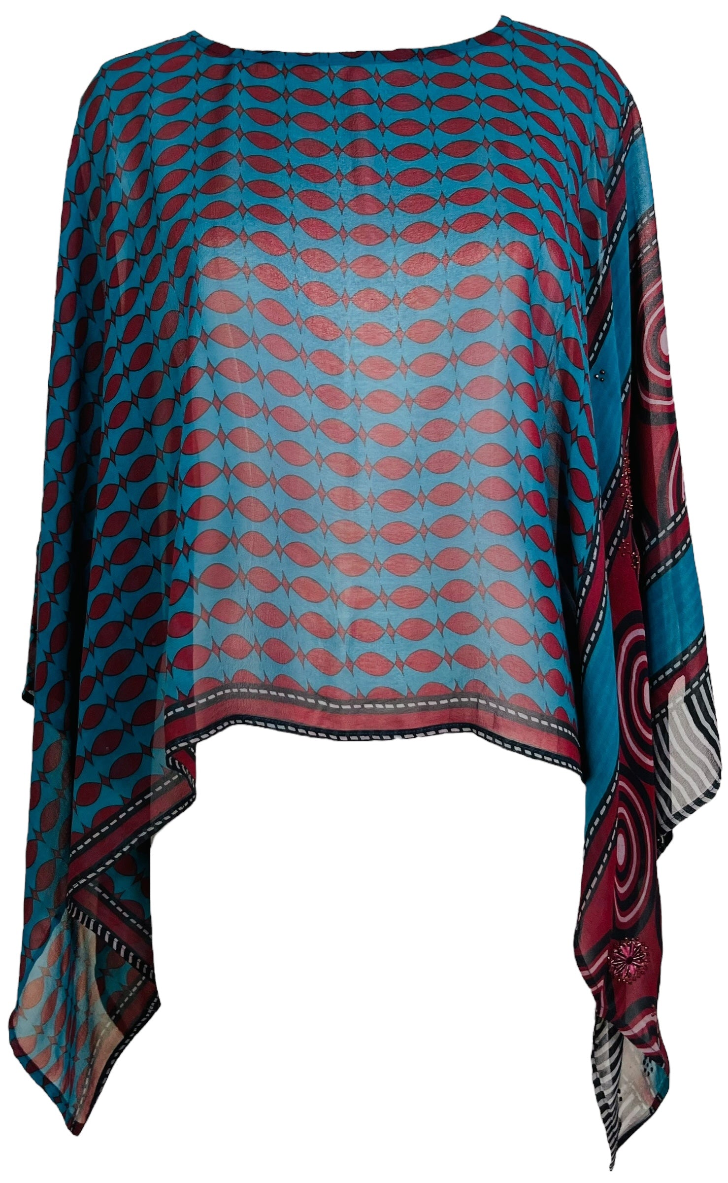 PRG7494 Sheer Wabi Sabi Pure Silk Capelet Poncho