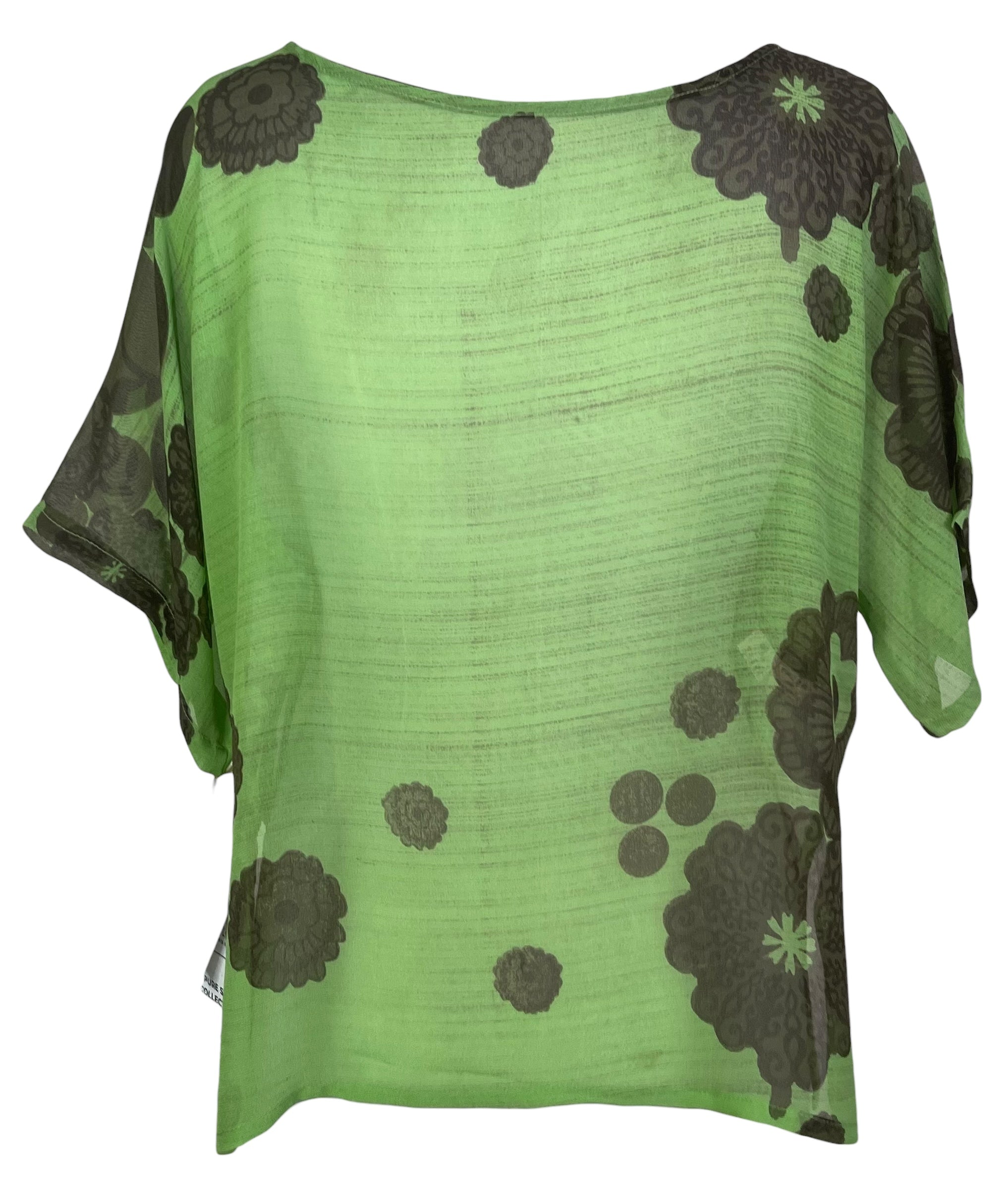 PREVIEW PRG7527 Sheer Avatar Pure Silk Side Slit Top by FEBRUARY2026 – Handmade ethical Side Slit Top from sariKNOTsari using upcycled silk. Designed in Canada for travel and slow fashion, loved from Toronto to LA to Sydney.