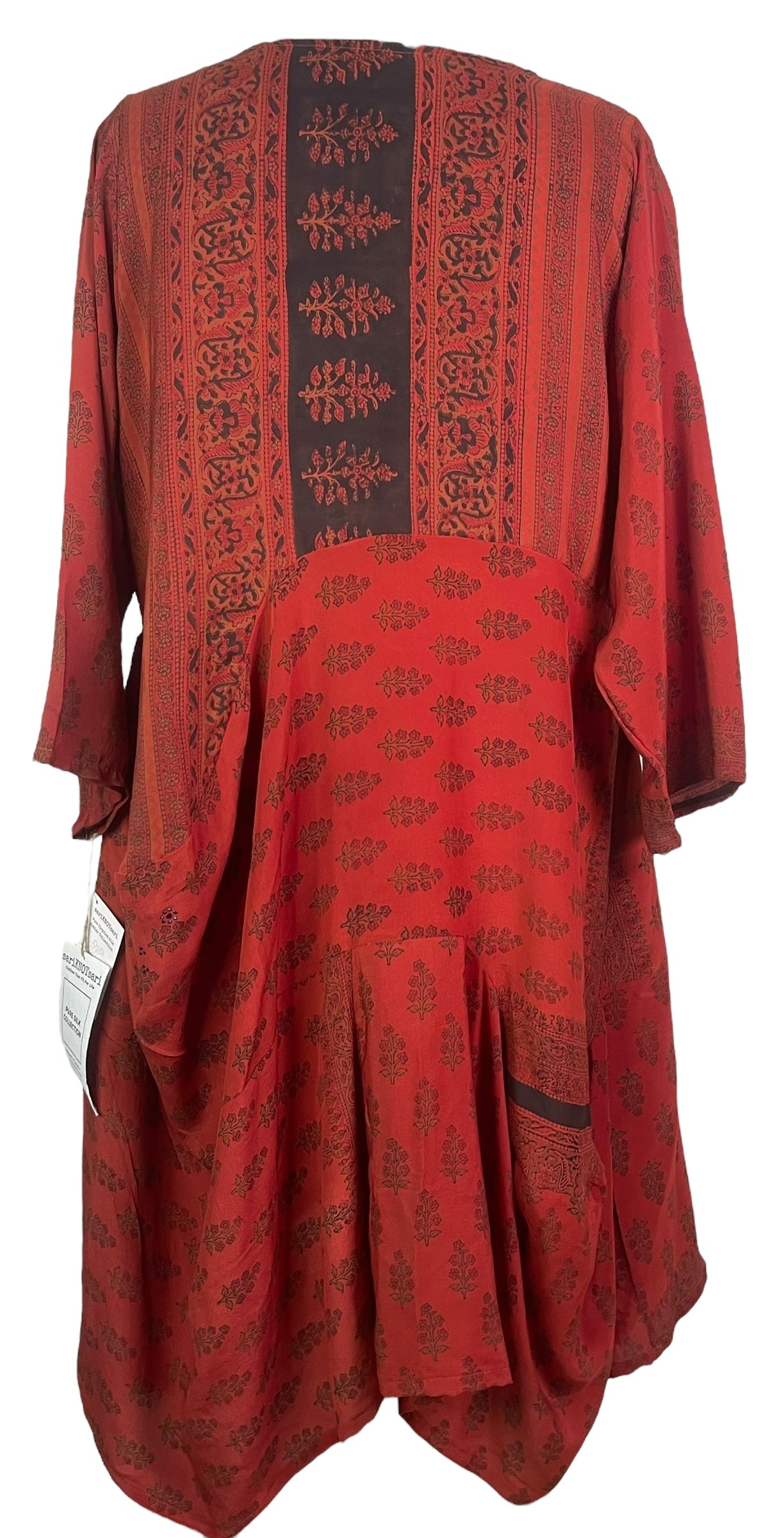 PRC7978 Avatar Pure Silk Sculptural Long Tunic Dress