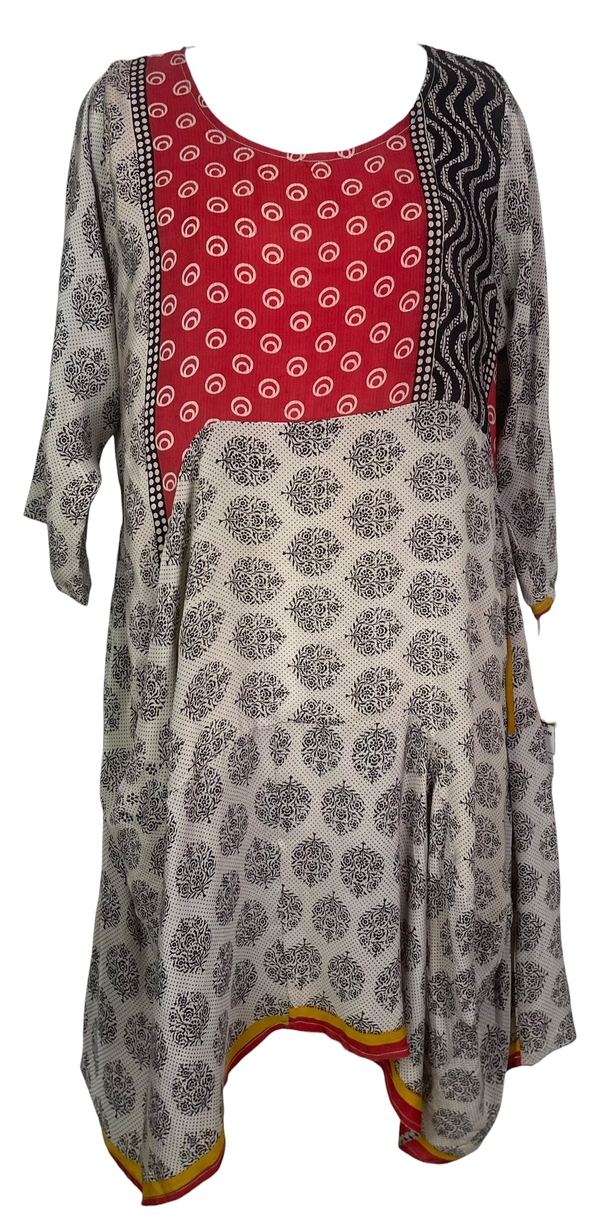 PREVIEW PRC8453 Wabi Sabi Sculptural Silk Long Tunic Dress by FEBRUARY2026 – Handmade ethical Sculptural Dress from sariKNOTsari using upcycled silk. Designed in Canada for travel and slow fashion, loved from Toronto to LA to Sydney.