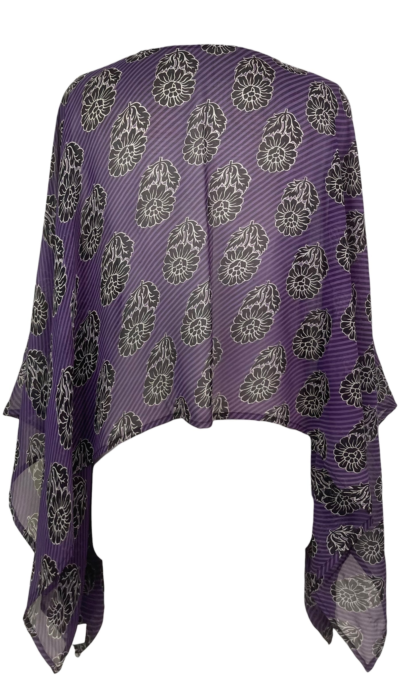 PREVIEW PRG8433 Sheer Pure Silk Wabi Sabi Capelet Poncho by FEBRUARY2026 – Handmade ethical Poncho from sariKNOTsari using upcycled silk. Designed in Canada for travel and slow fashion, loved from Toronto to LA to Sydney.