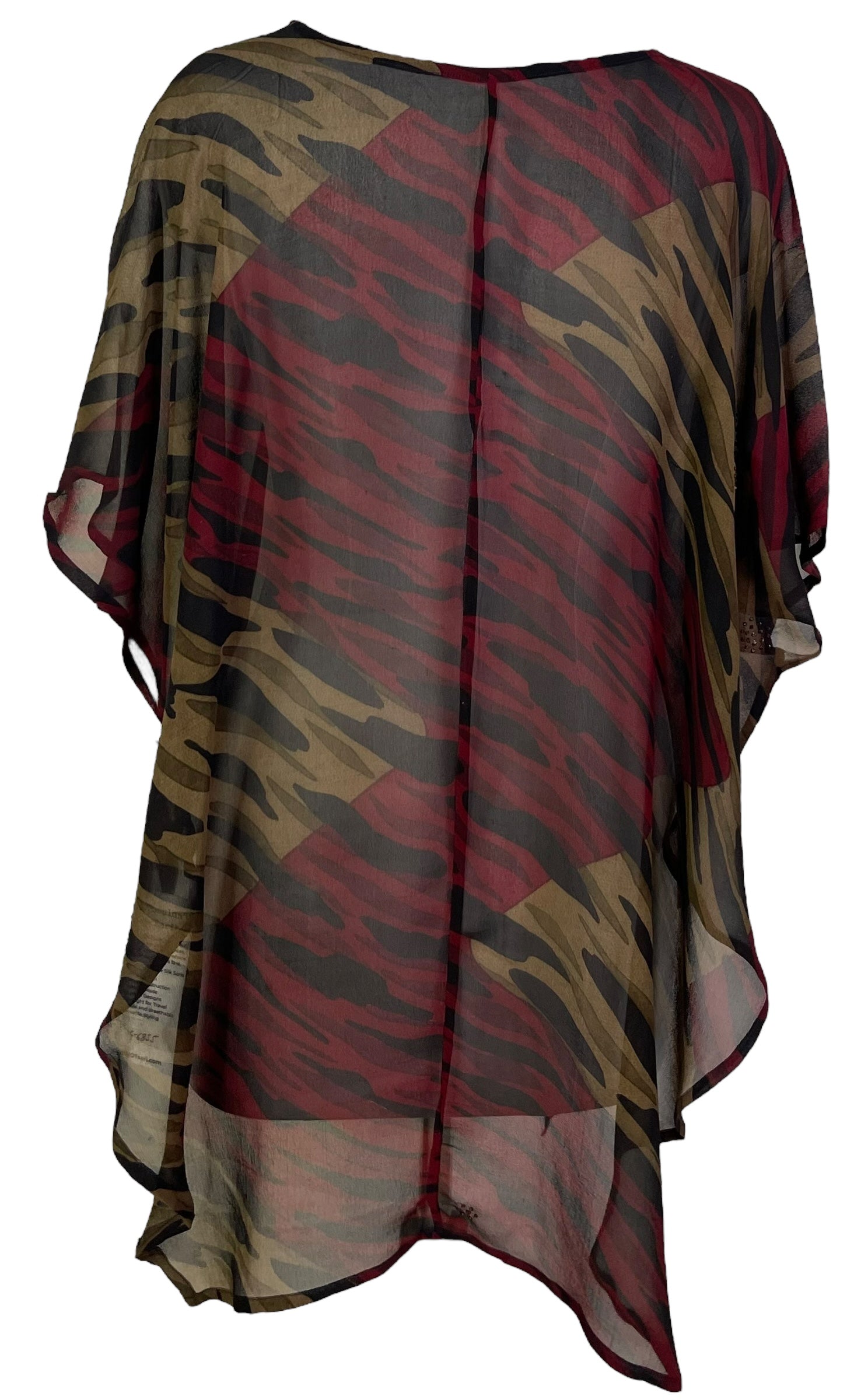 PRG6855 Sheer Sheer Avatar Pure Silk Waterfall Top