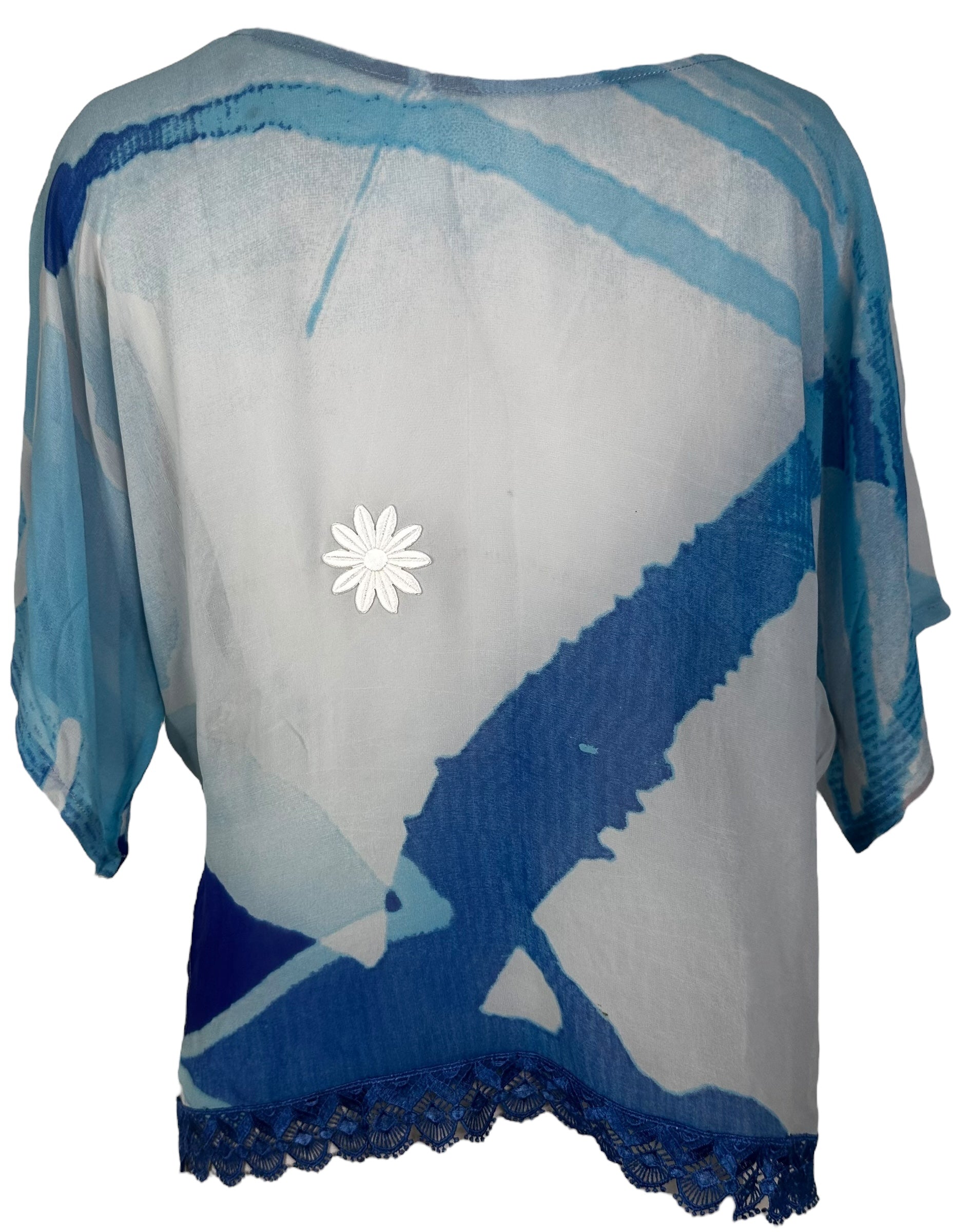 PRG6625 Sheer Wabi Sabi Pure Silk Side Slit Top