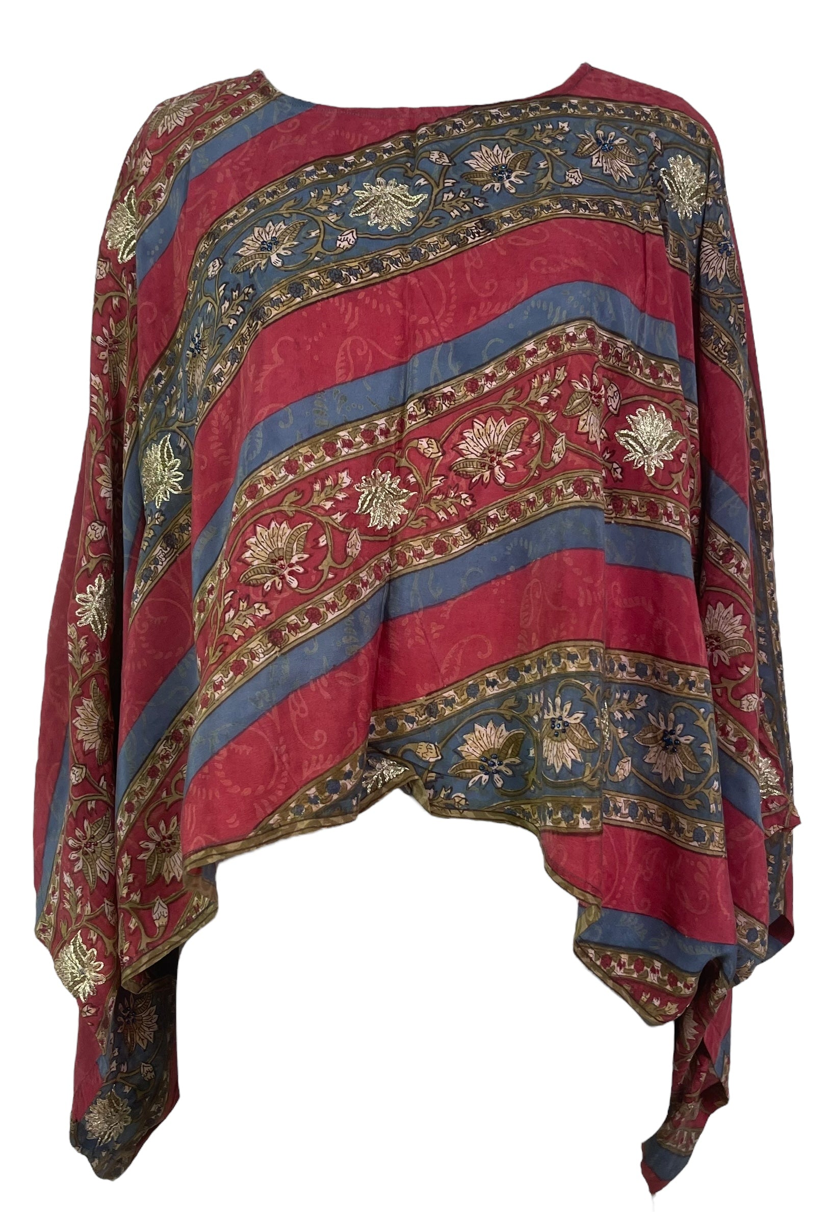 PRC6570 Wabi Sabi Pure Silk Kimono-Sleeved Top