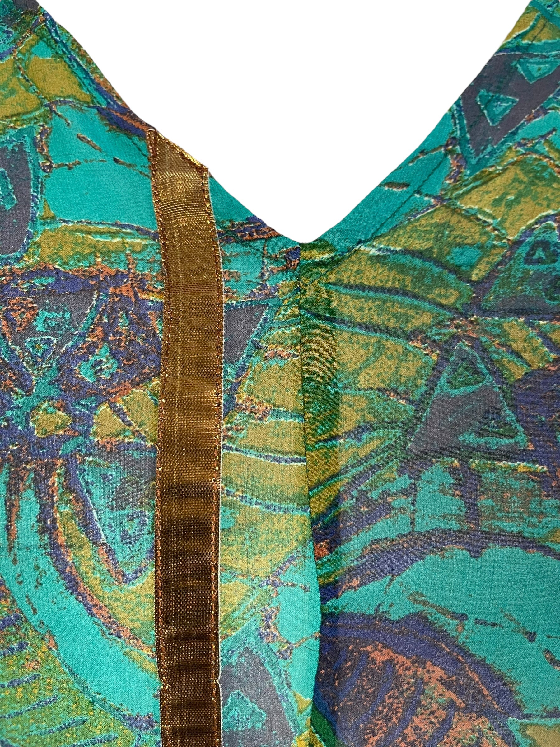 PRG7259 Sheer Avatar Pure Silk Waterfall Top